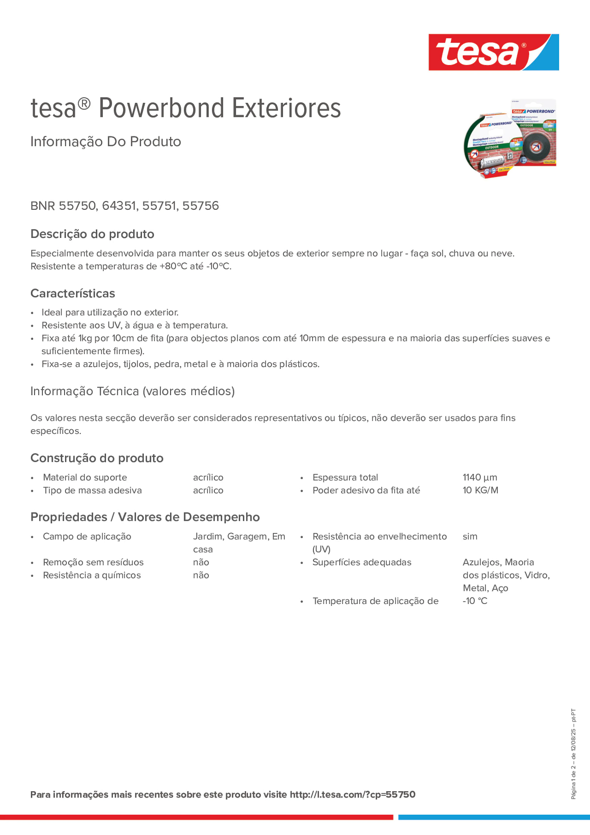 Product information_tesa® Powerbond 55751_pt-PT