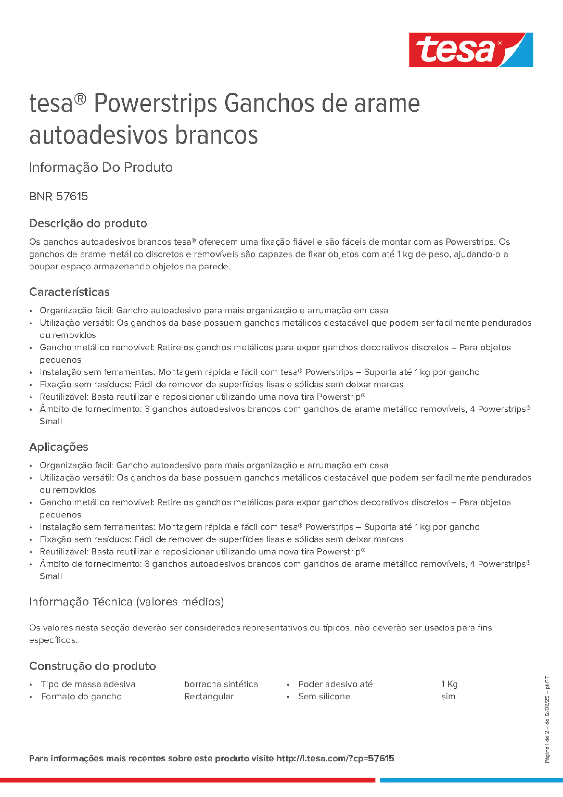 Product information_tesa® Powerstrips 57615_pt-PT