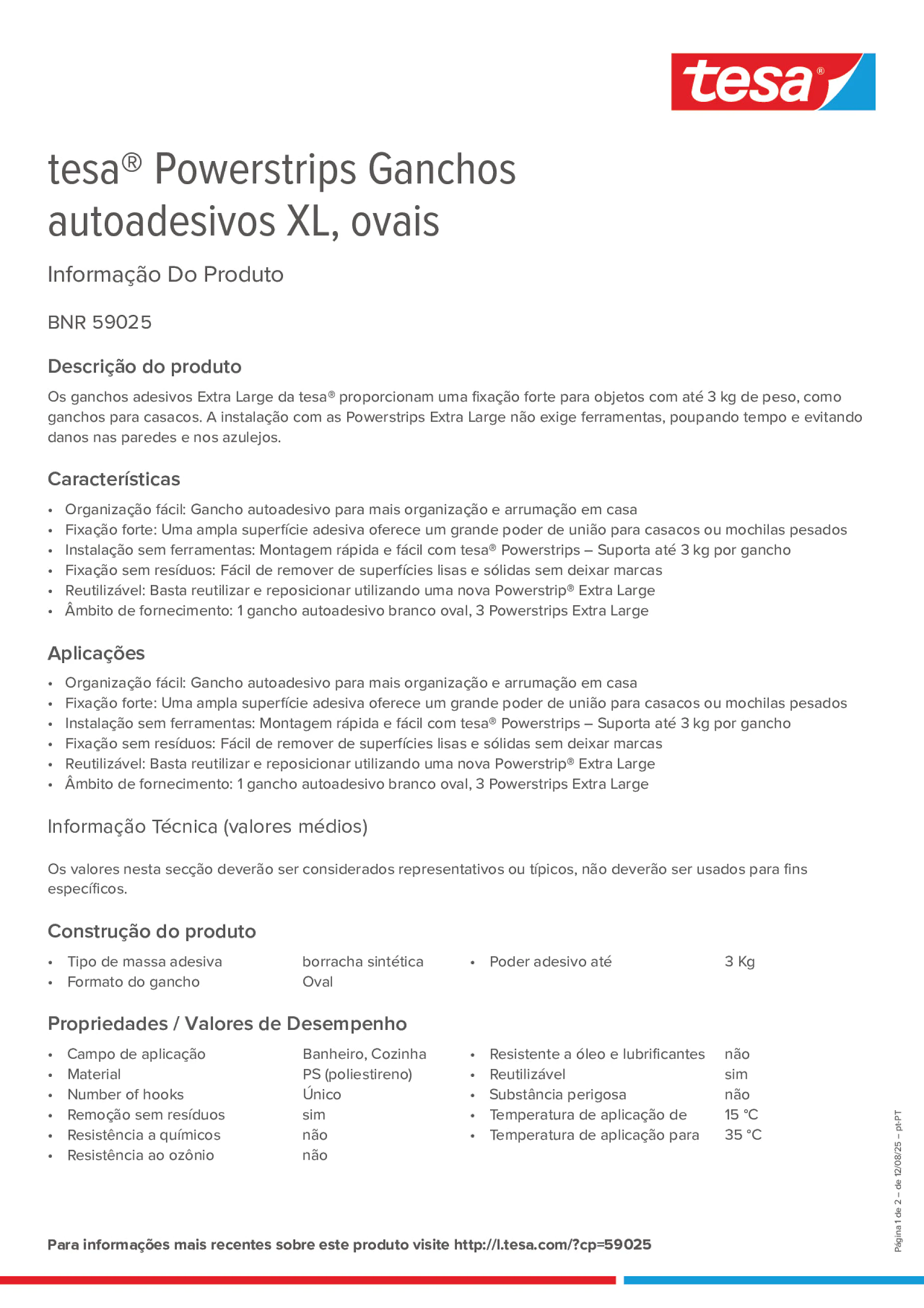 Product information_tesa® Powerstrips 59025_pt-PT