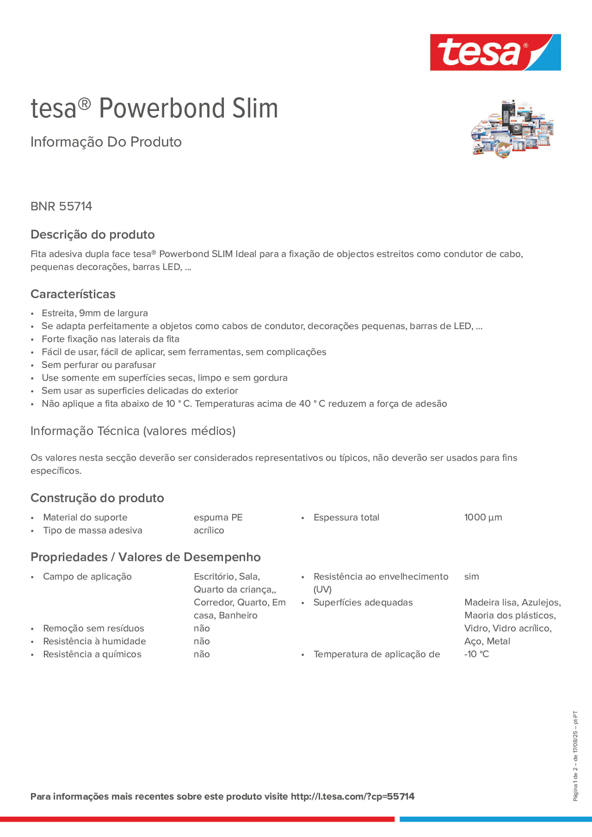 Product information_tesa® Powerbond 55714_pt-PT