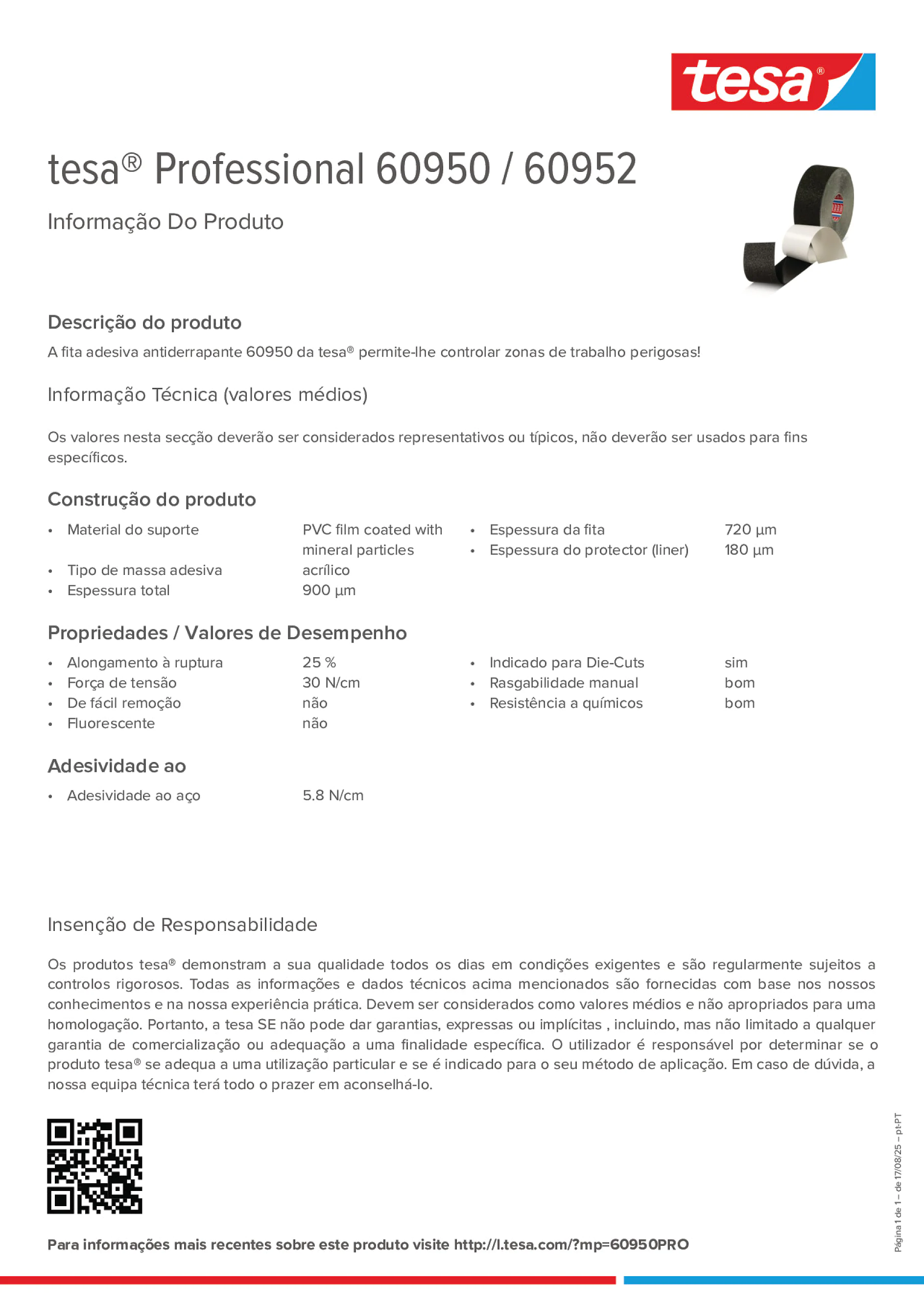Product information_tesa® Professional 60950 / 60952_pt-PT