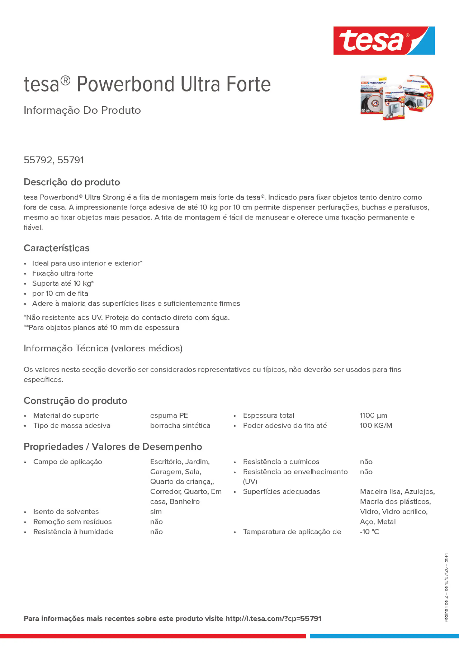 Product information_tesa® Powerbond 55791_pt-PT