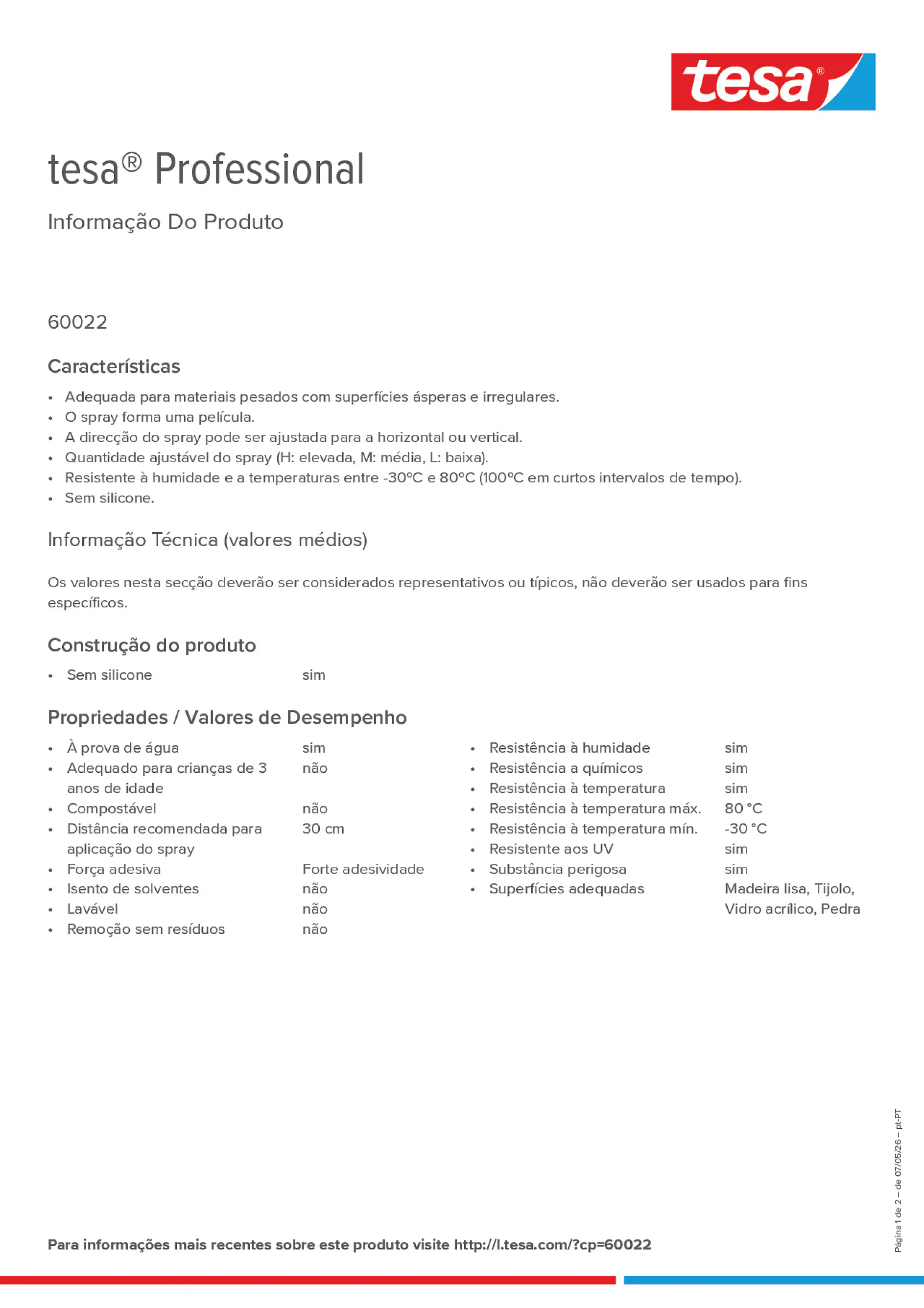 Product information_tesa® Professional 60022_pt-PT