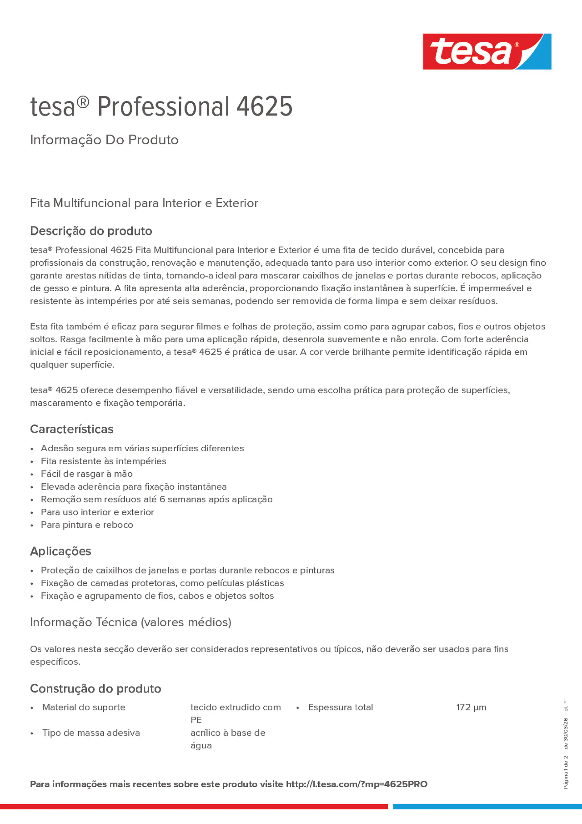 Product information_tesa® Professional 04625_pt-PT
