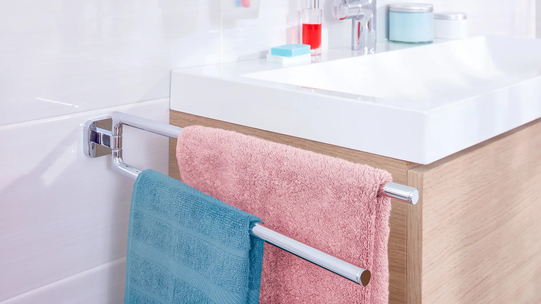 Keep your towels close to where you need them and give them space to dry after use.