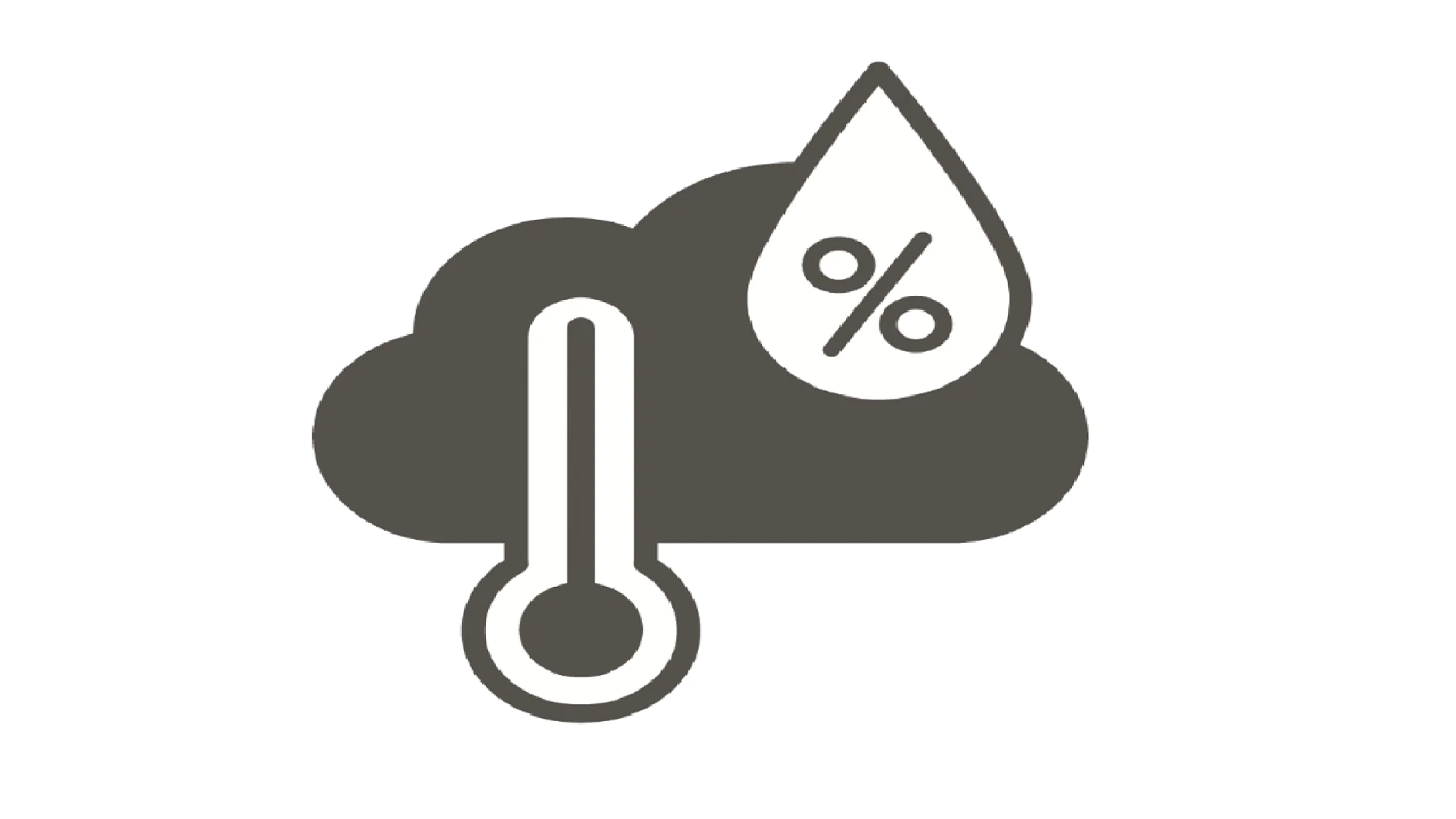 Icon of a cloud with a thermometer and a drop of water containing a percentage symbol. It represents weather conditions, temperature, and humidity. (Acest text a fost generat de inteligența artificială)