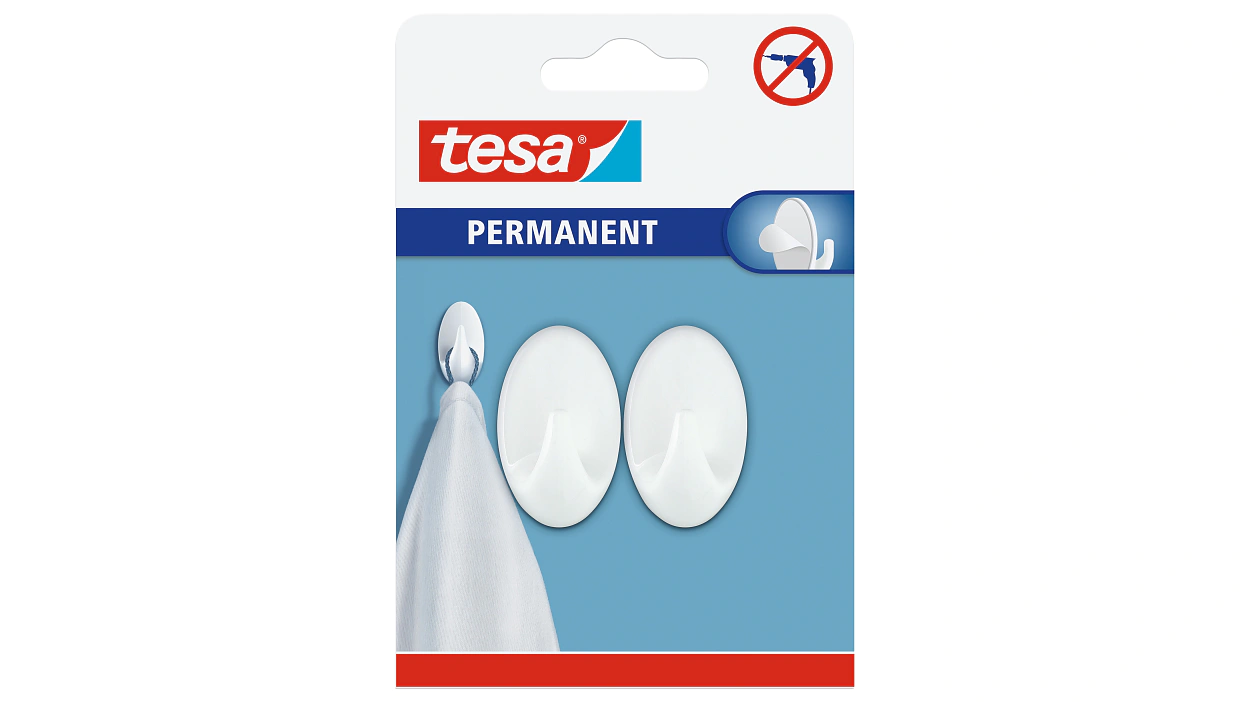 [en-en] Permanent hooks Oval S white