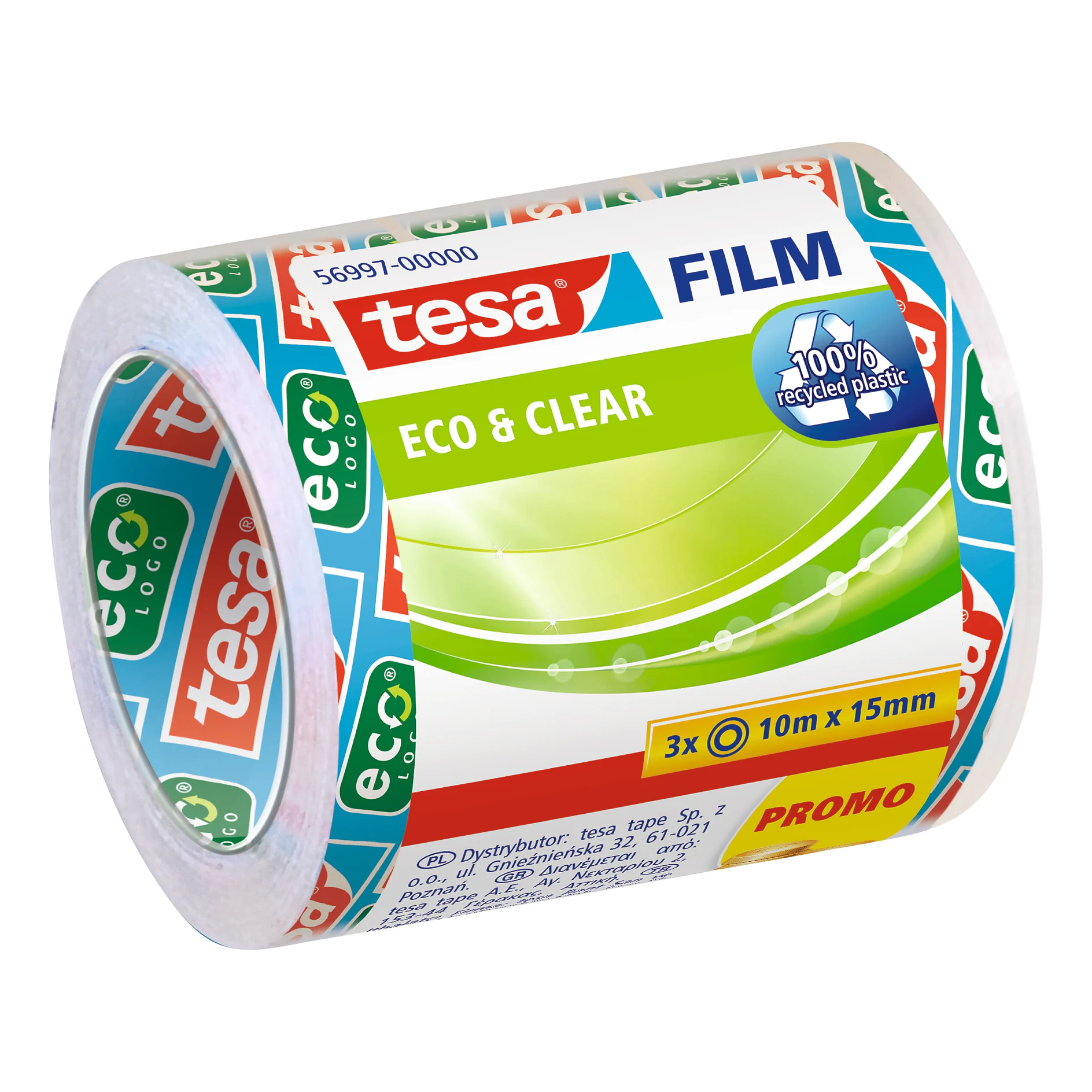 [en-en] 3 x tesafilm Eco&amp;Clear 10m x 15mm, Shrink Promo