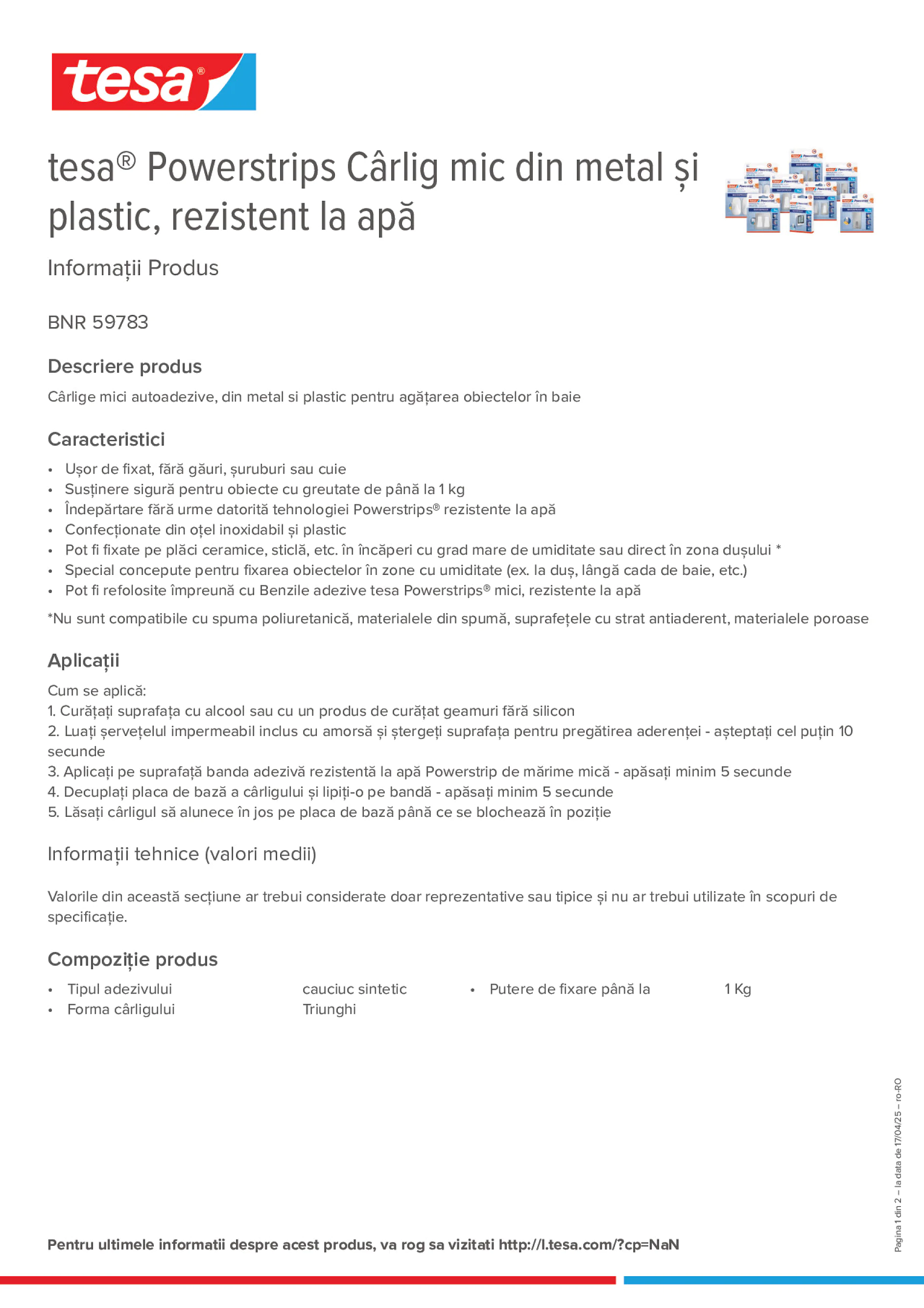 Product information_tesa® Powerstrips 59783_ro-RO