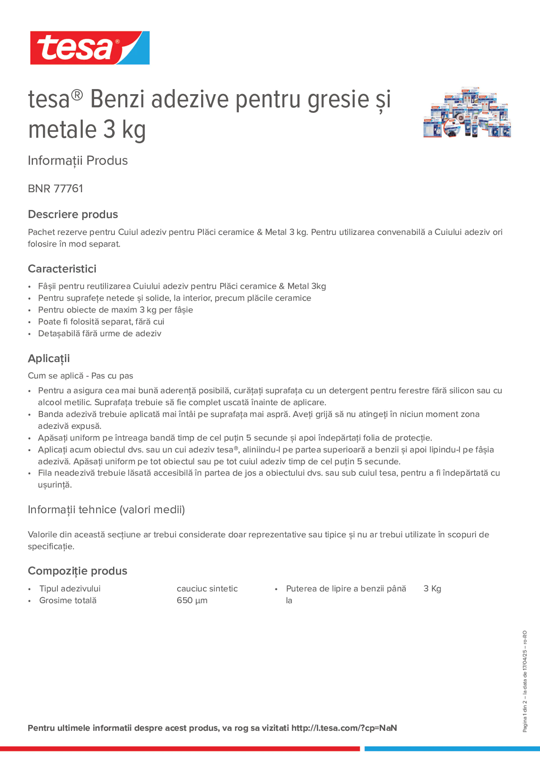 Product information_tesa® 77761_ro-RO