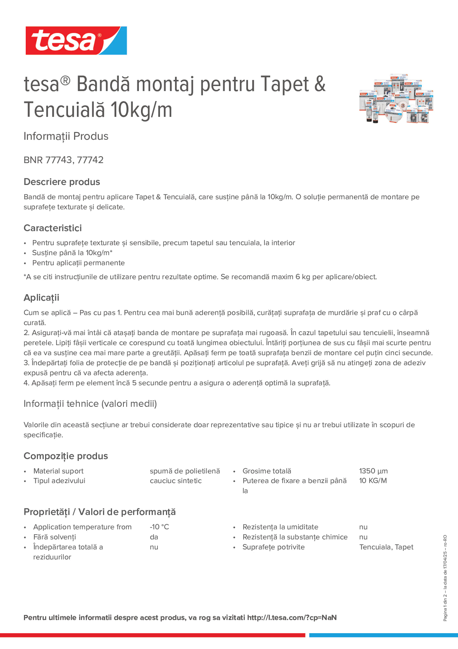 Product information_tesa® 77742_ro-RO