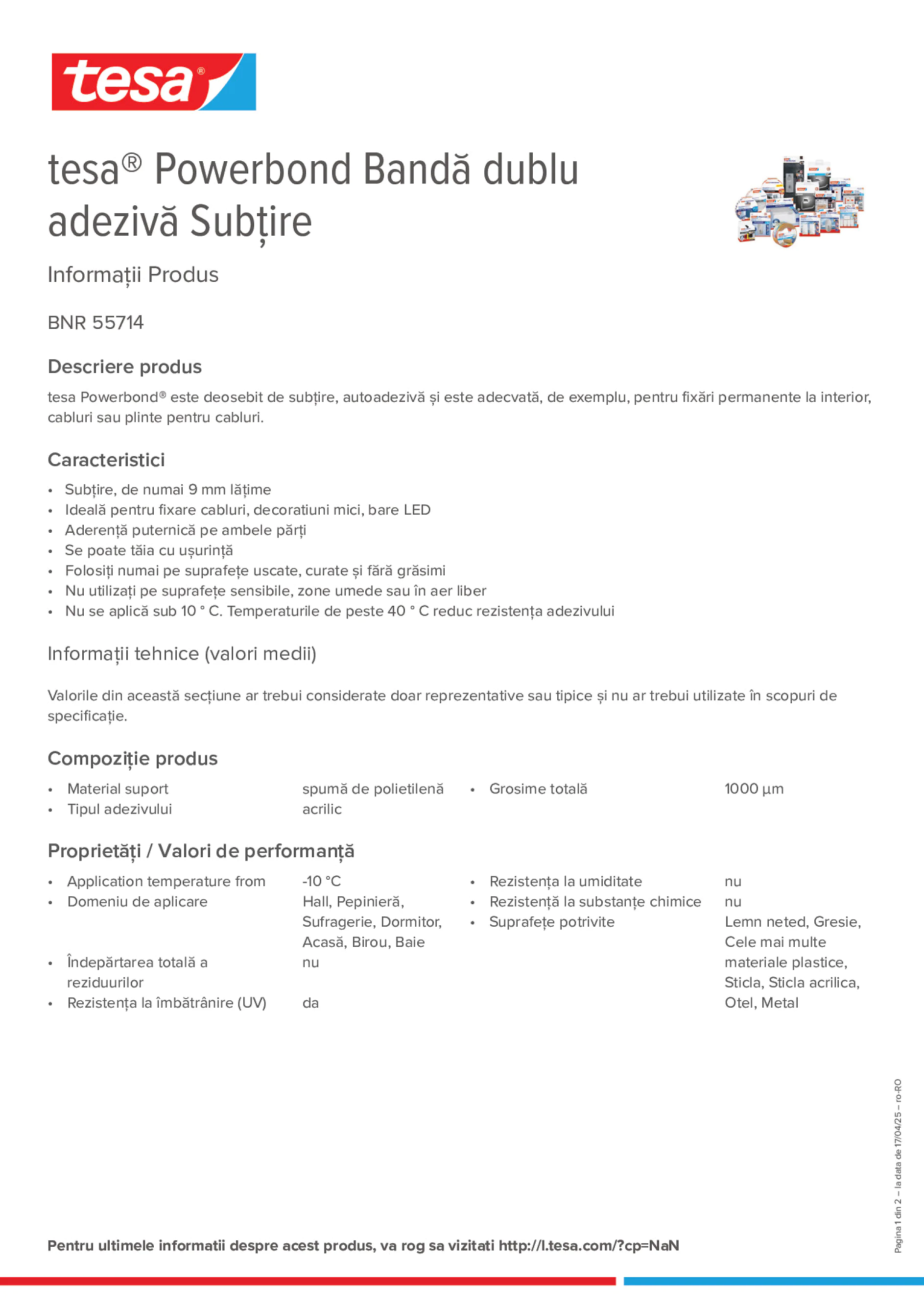 Product information_tesa® Powerbond 55714_ro-RO