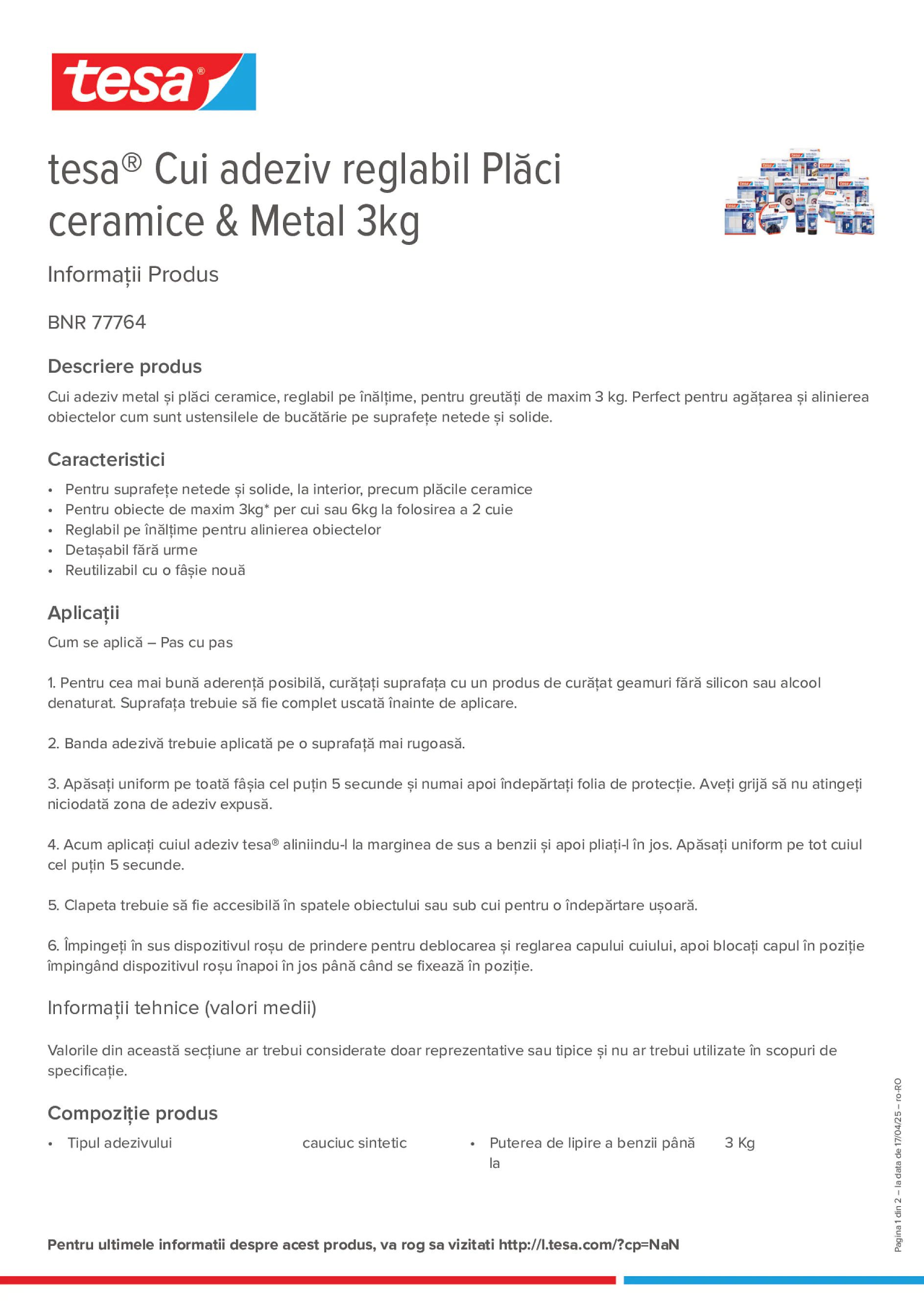 Product information_tesa® 77764_ro-RO