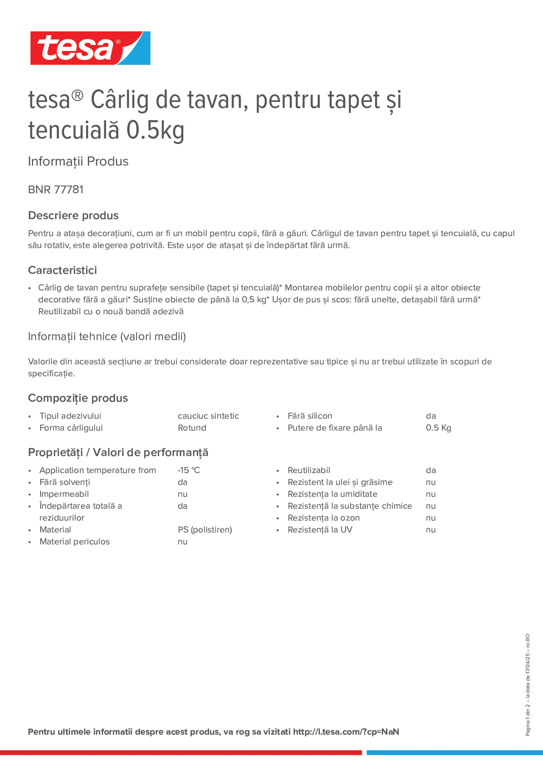 Product information_tesa® 77781_ro-RO