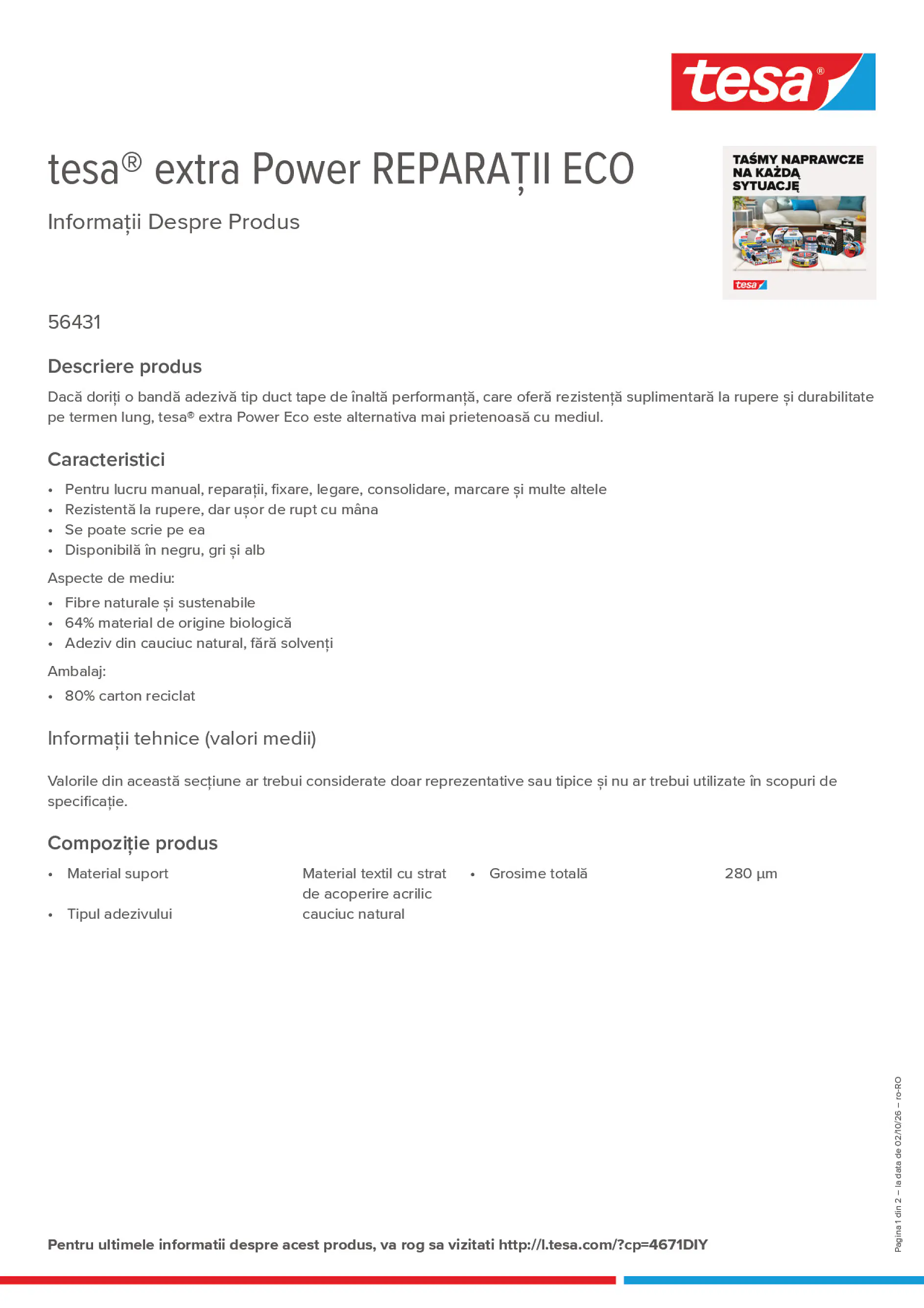 Product information_tesa® extra Power 4671DIY_ro-RO