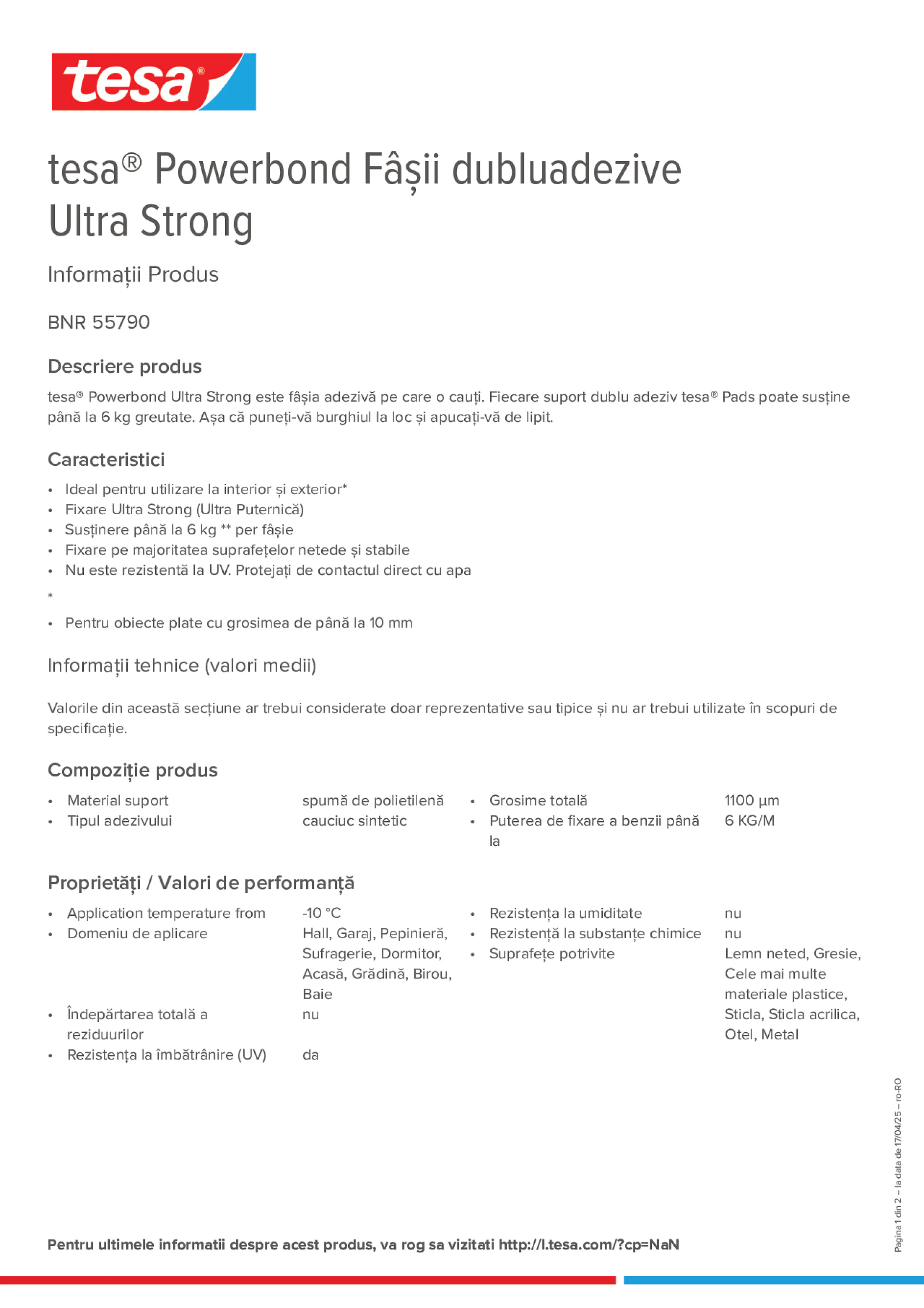 Product information_tesa® Powerbond 55790_ro-RO