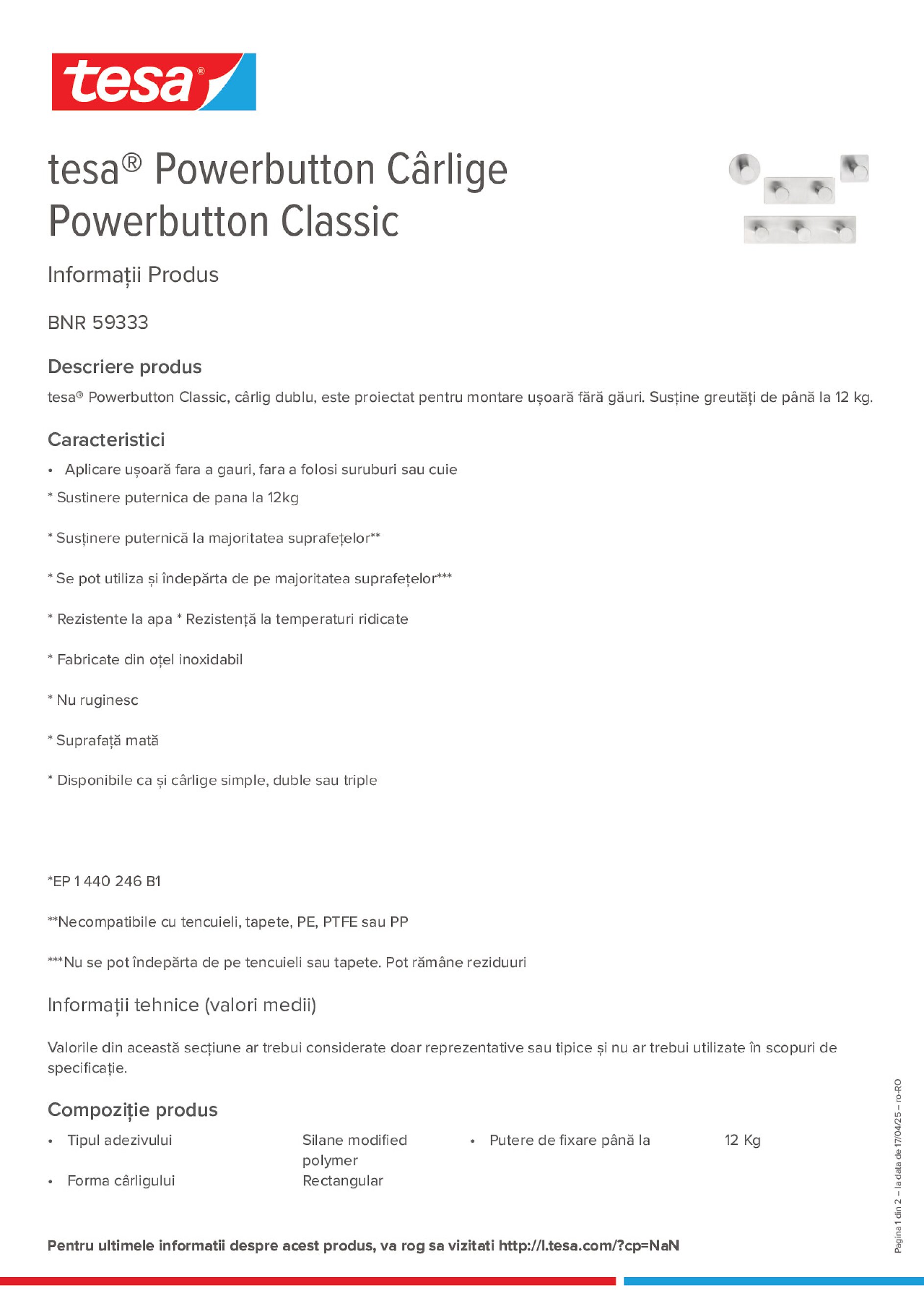 Product information_tesa® Powerbutton 59333_ro-RO