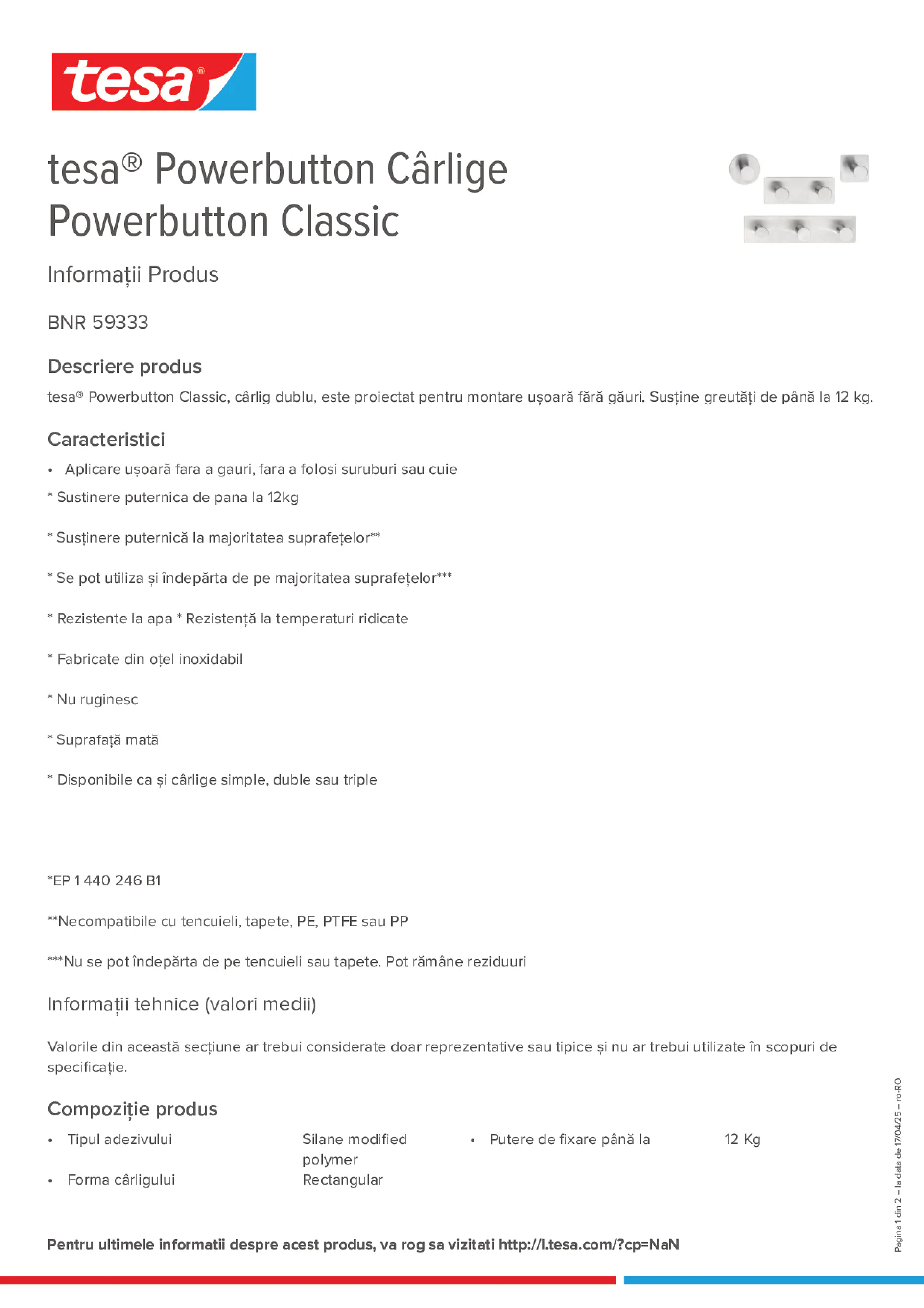 Product information_tesa® Powerbutton 59333_ro-RO