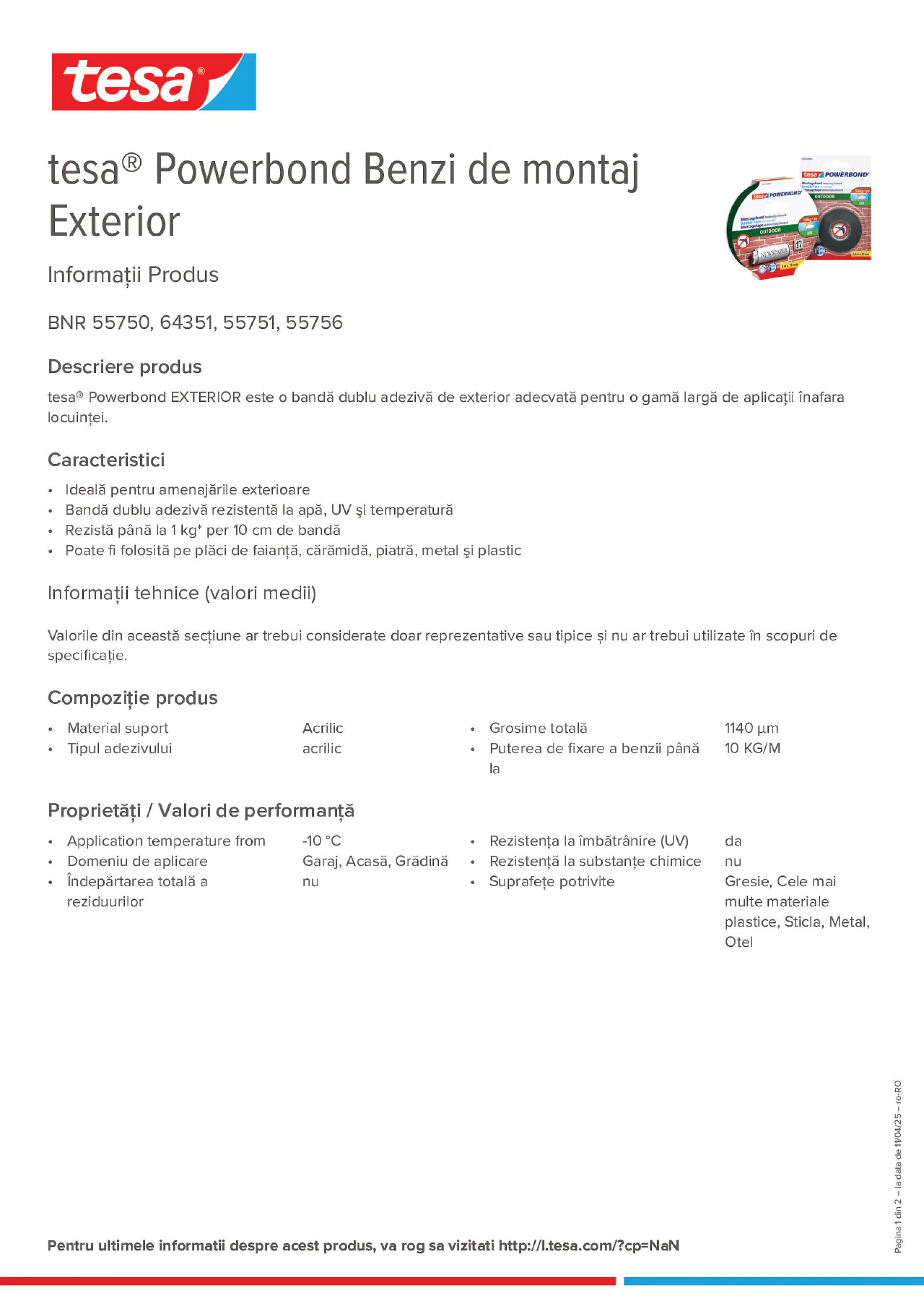 Product information_tesa® Powerbond 55751_ro-RO