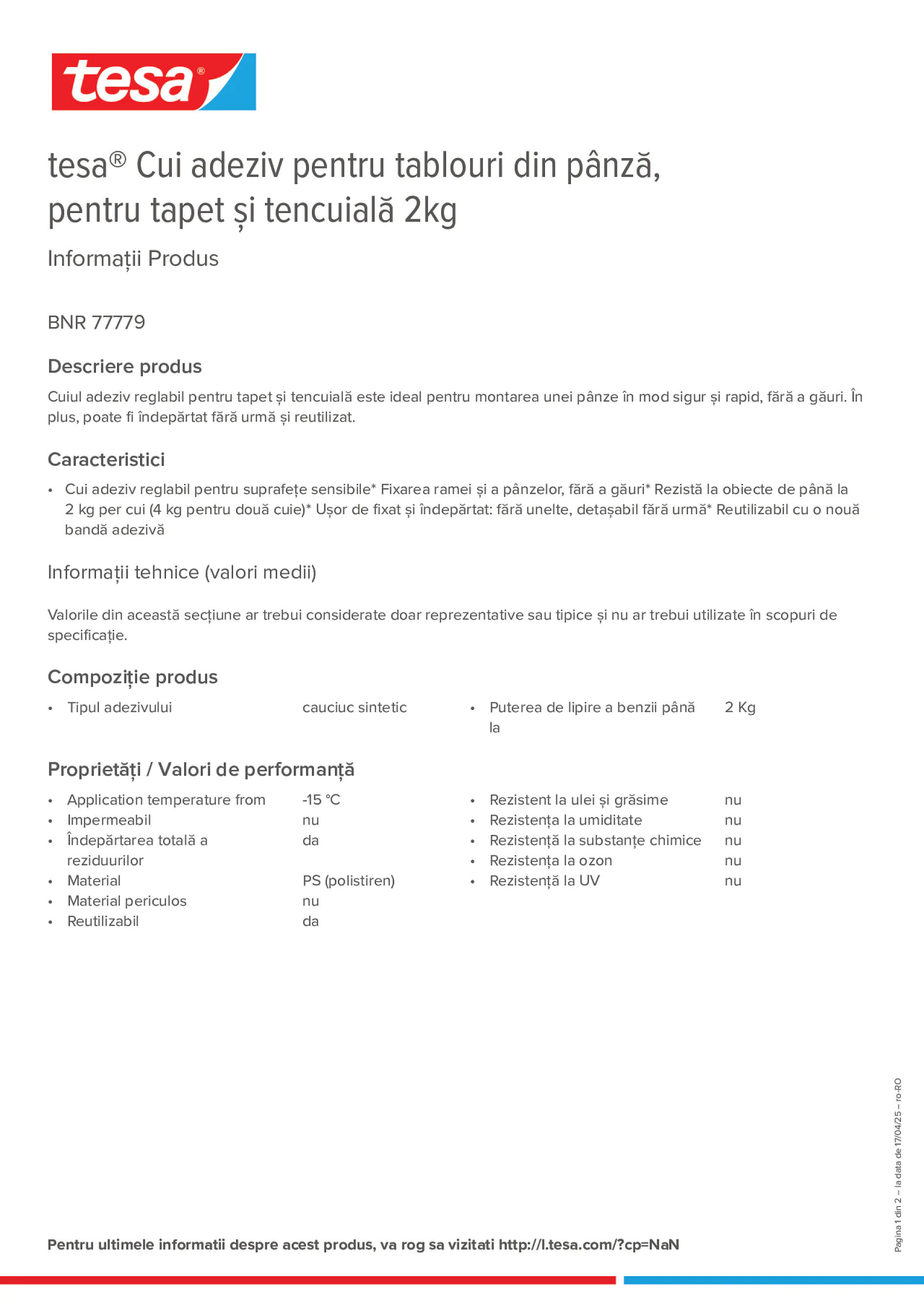 Product information_tesa® 77779_ro-RO