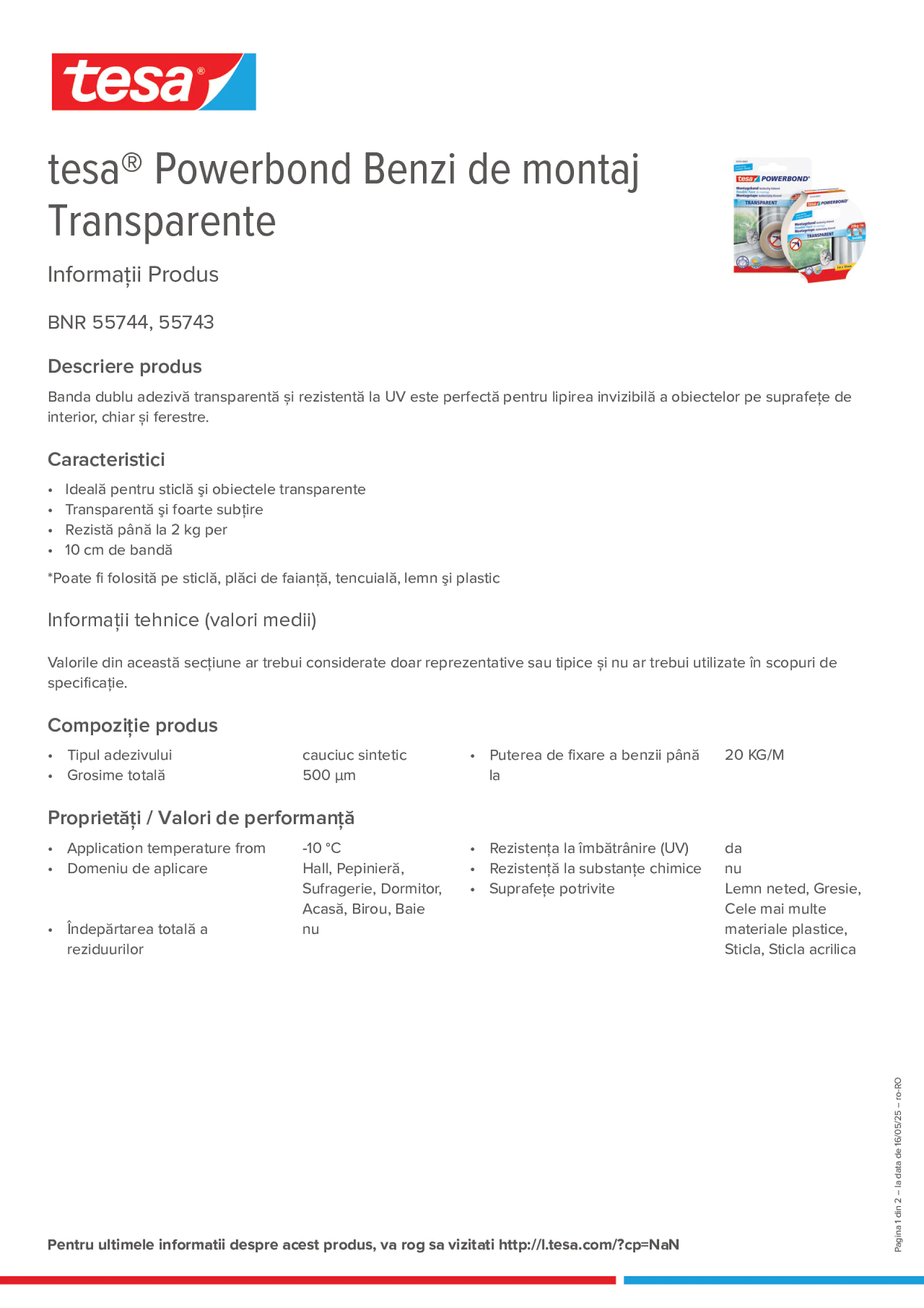 Product information_tesa® Powerbond 55744_ro-RO
