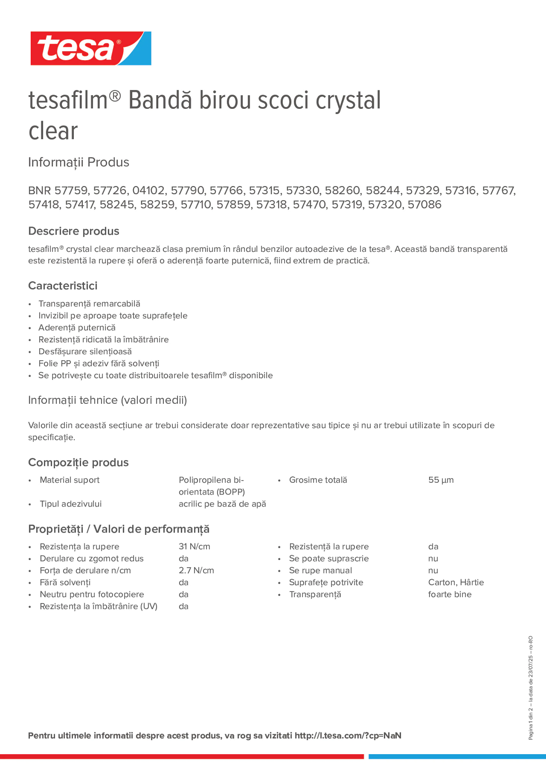 Product information_tesafilm® 57315_ro-RO