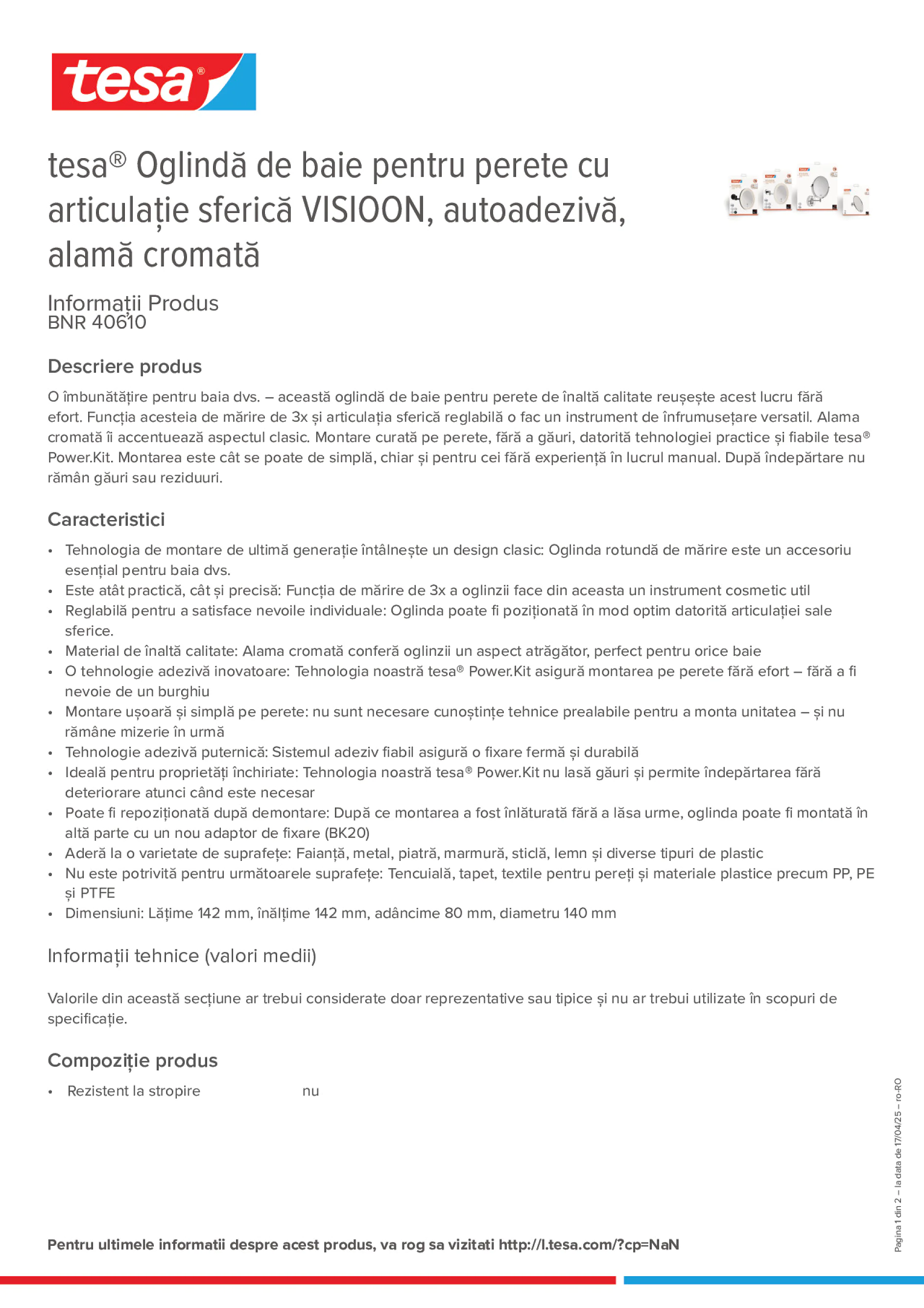 Product information_tesa® 40610_ro-RO