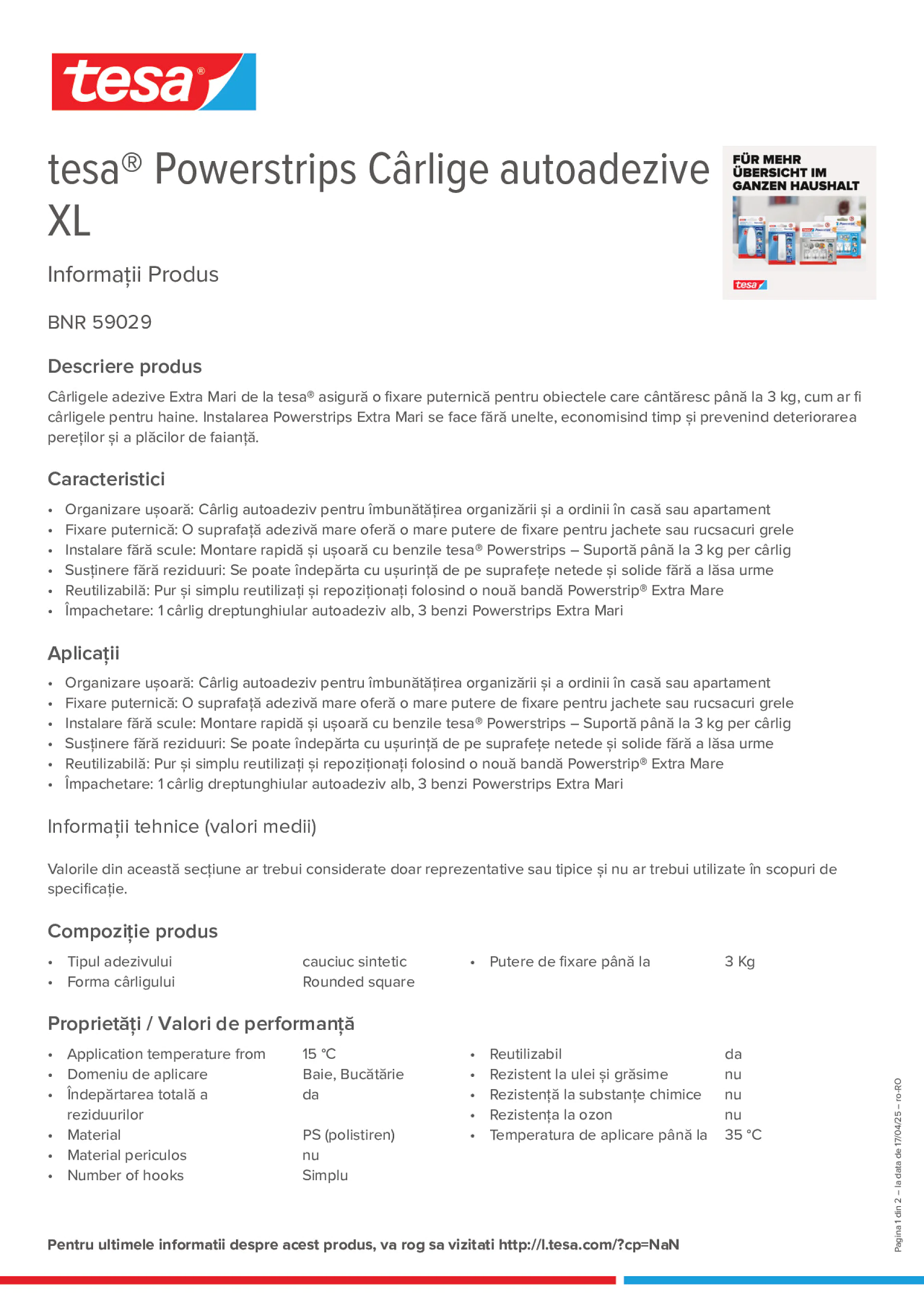 Product information_tesa® Powerstrips 59029_ro-RO