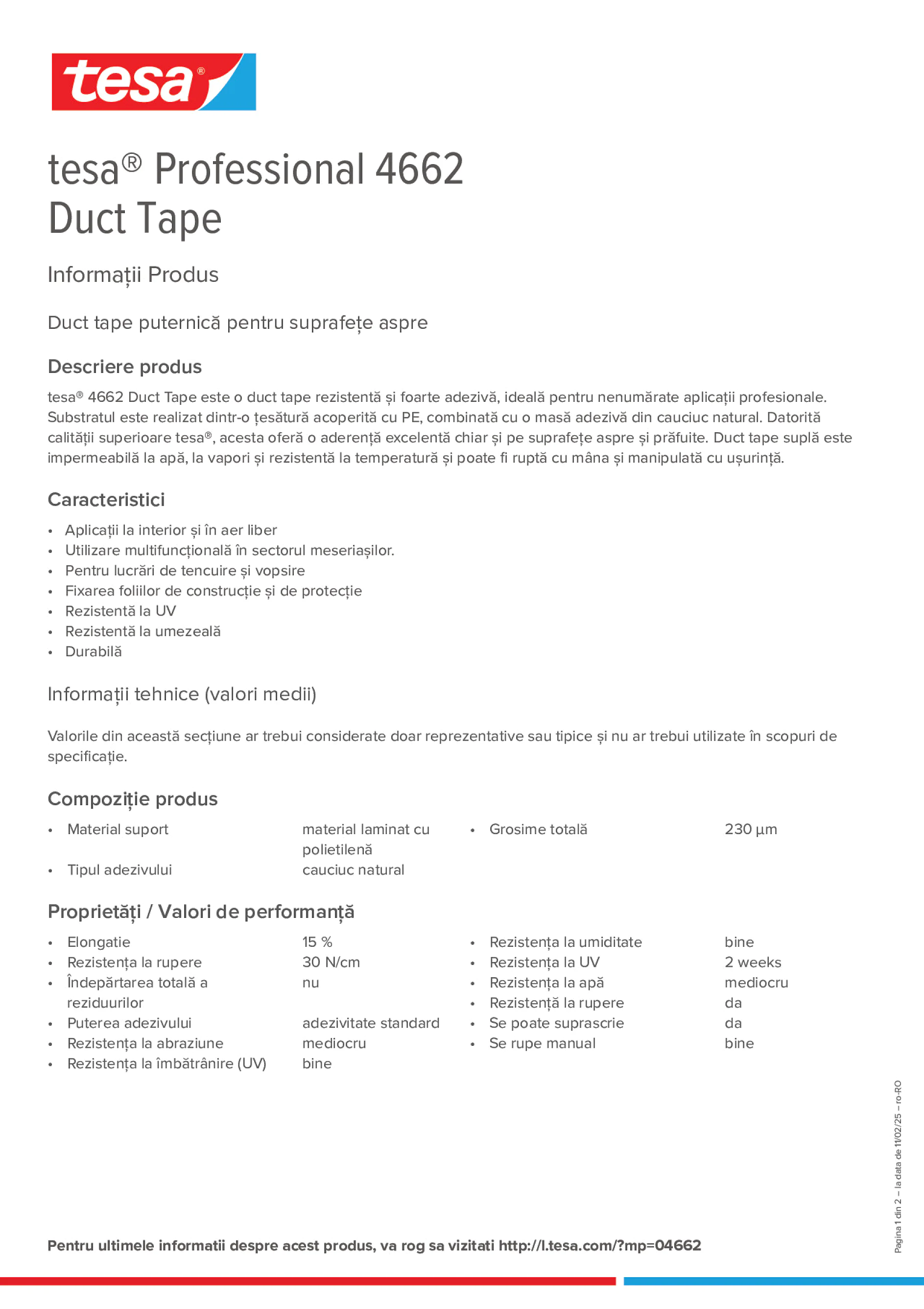 Product information_tesa® Professional 04662_ro-RO