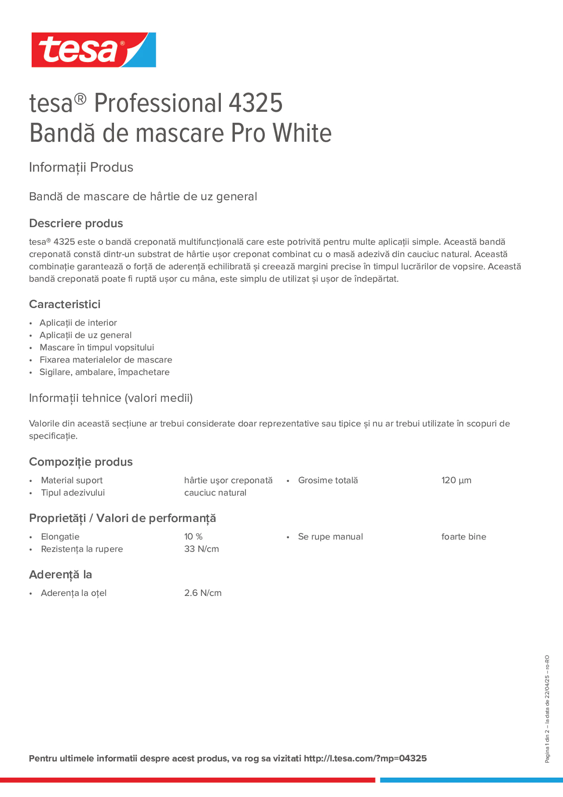 Product information_tesa® Professional 04325_ro-RO