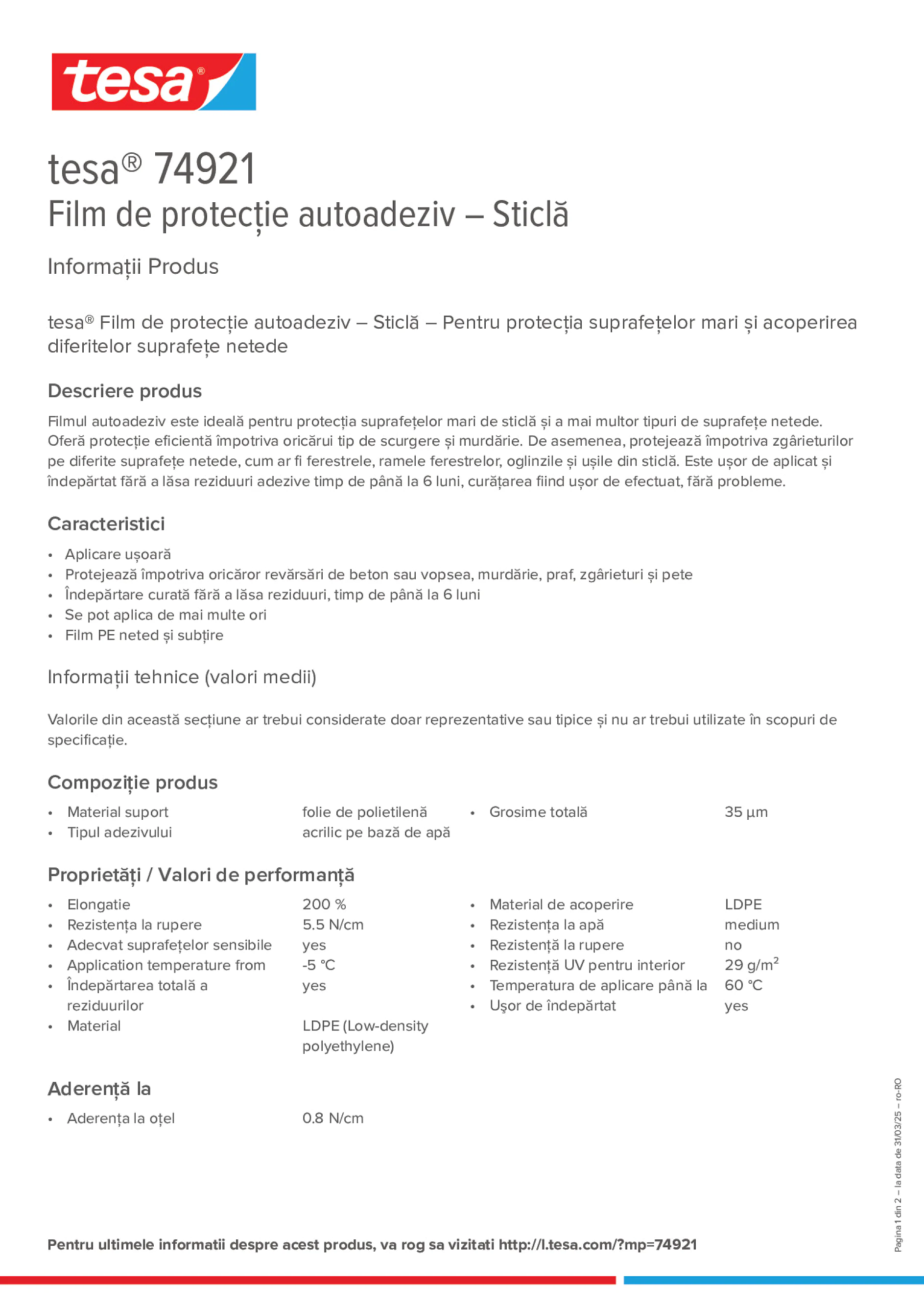 Product information_tesa® 74921_ro-RO