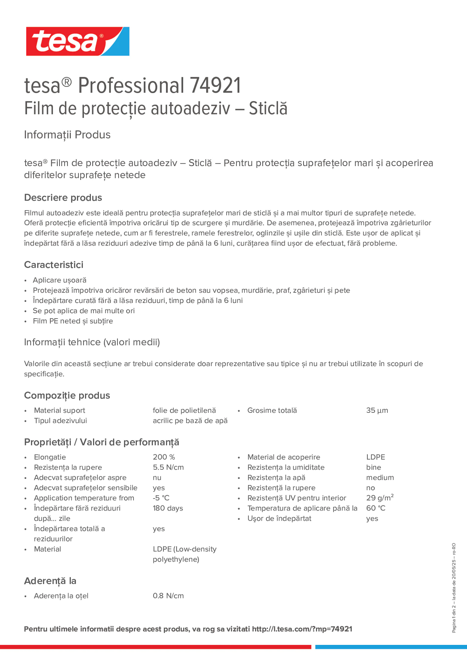 Product information_tesa® 74921_ro-RO