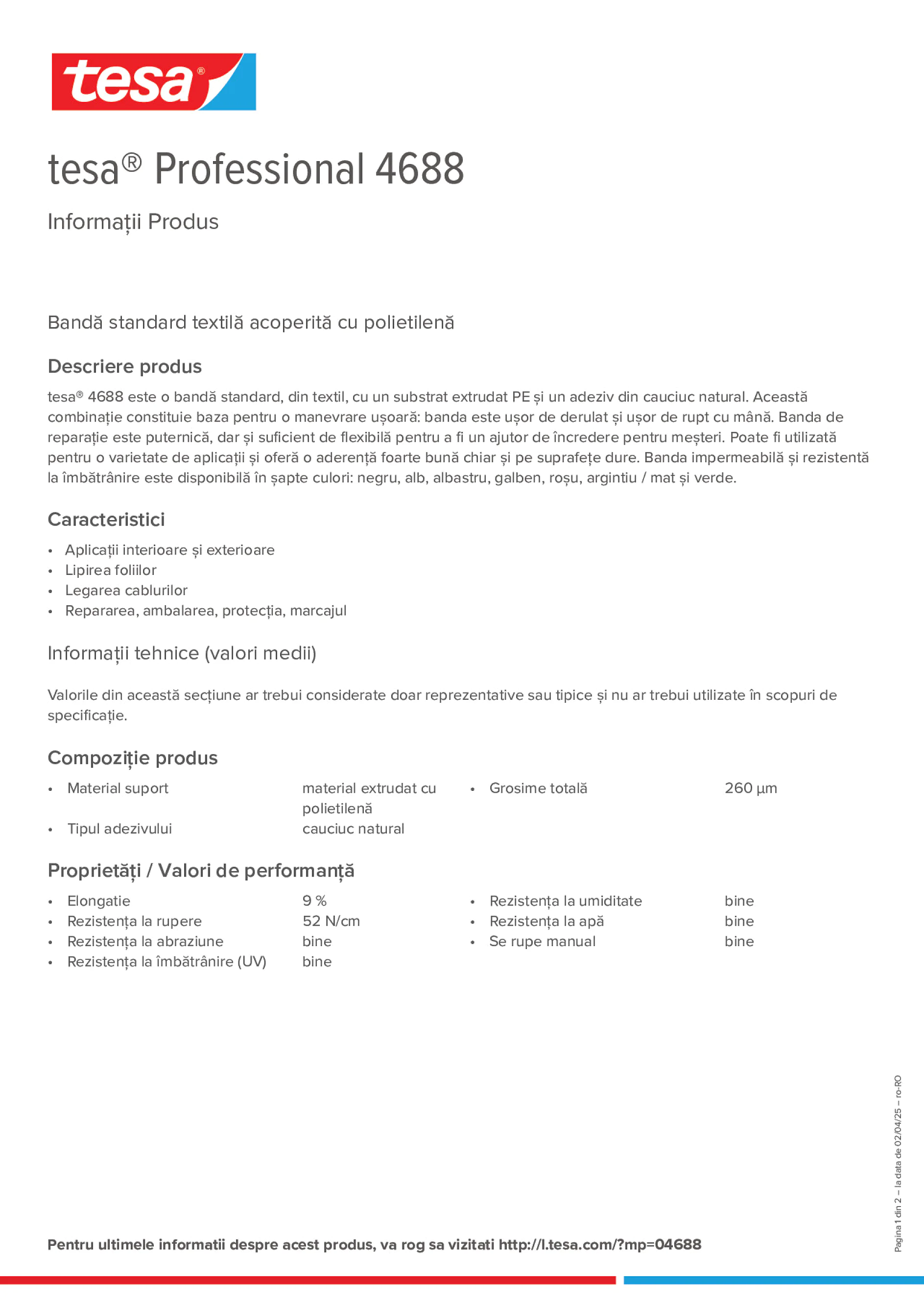 Product information_tesa® Professional 04688_ro-RO