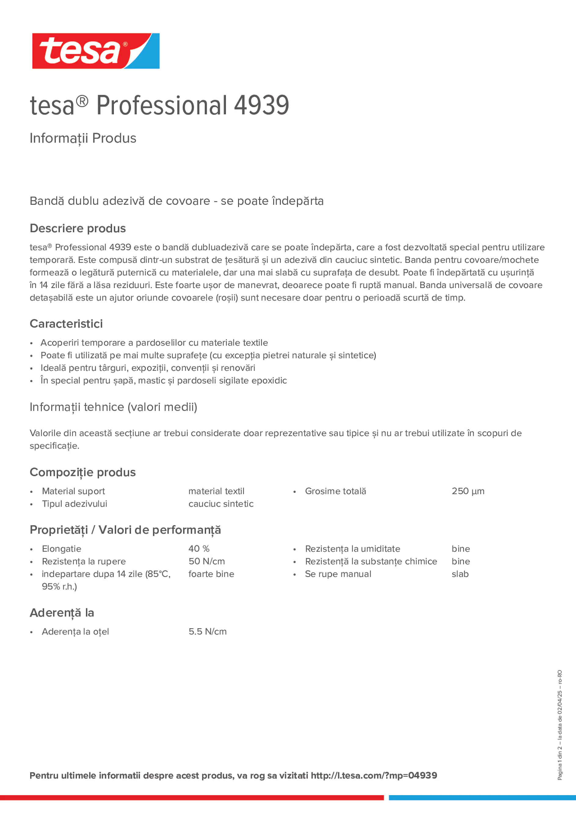 Product information_tesa® Professional 04939_ro-RO