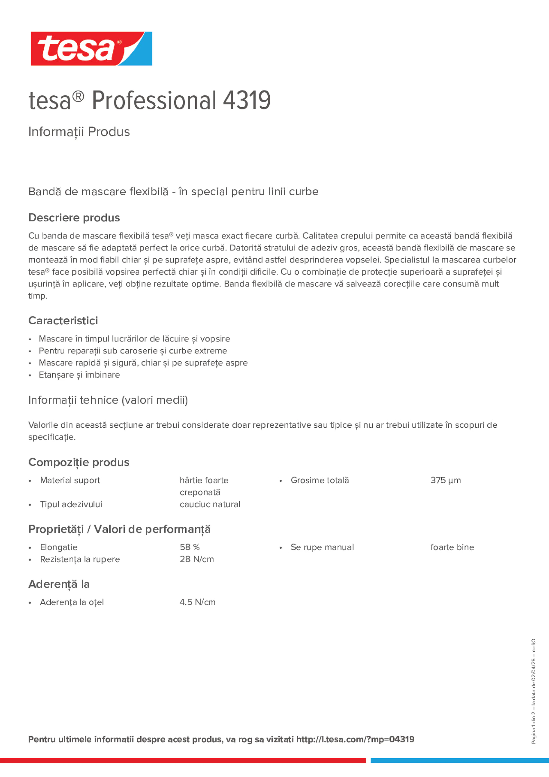 Product information_tesa® Professional 04319_ro-RO