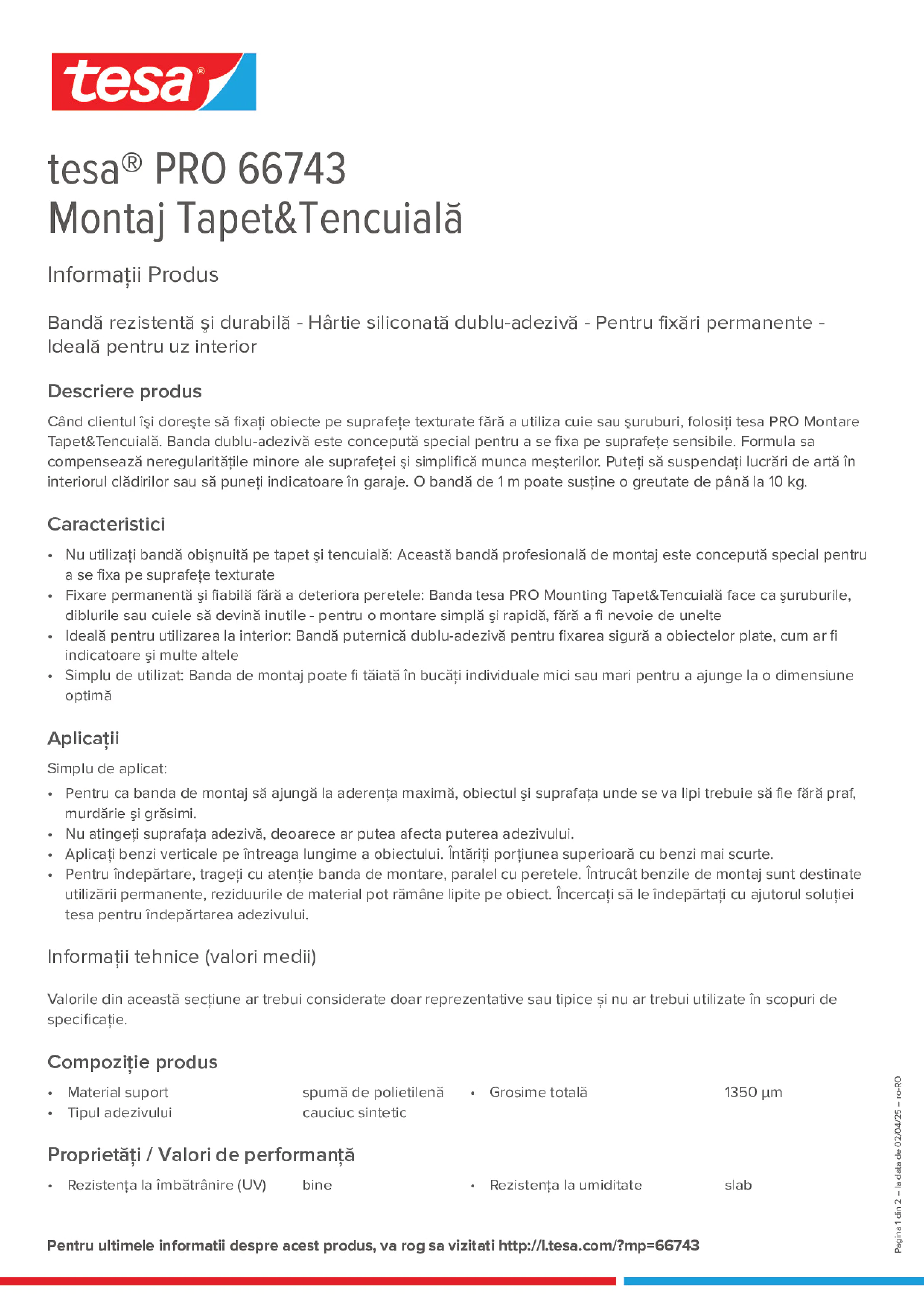 Product information_tesa® PRO 66743_ro-RO
