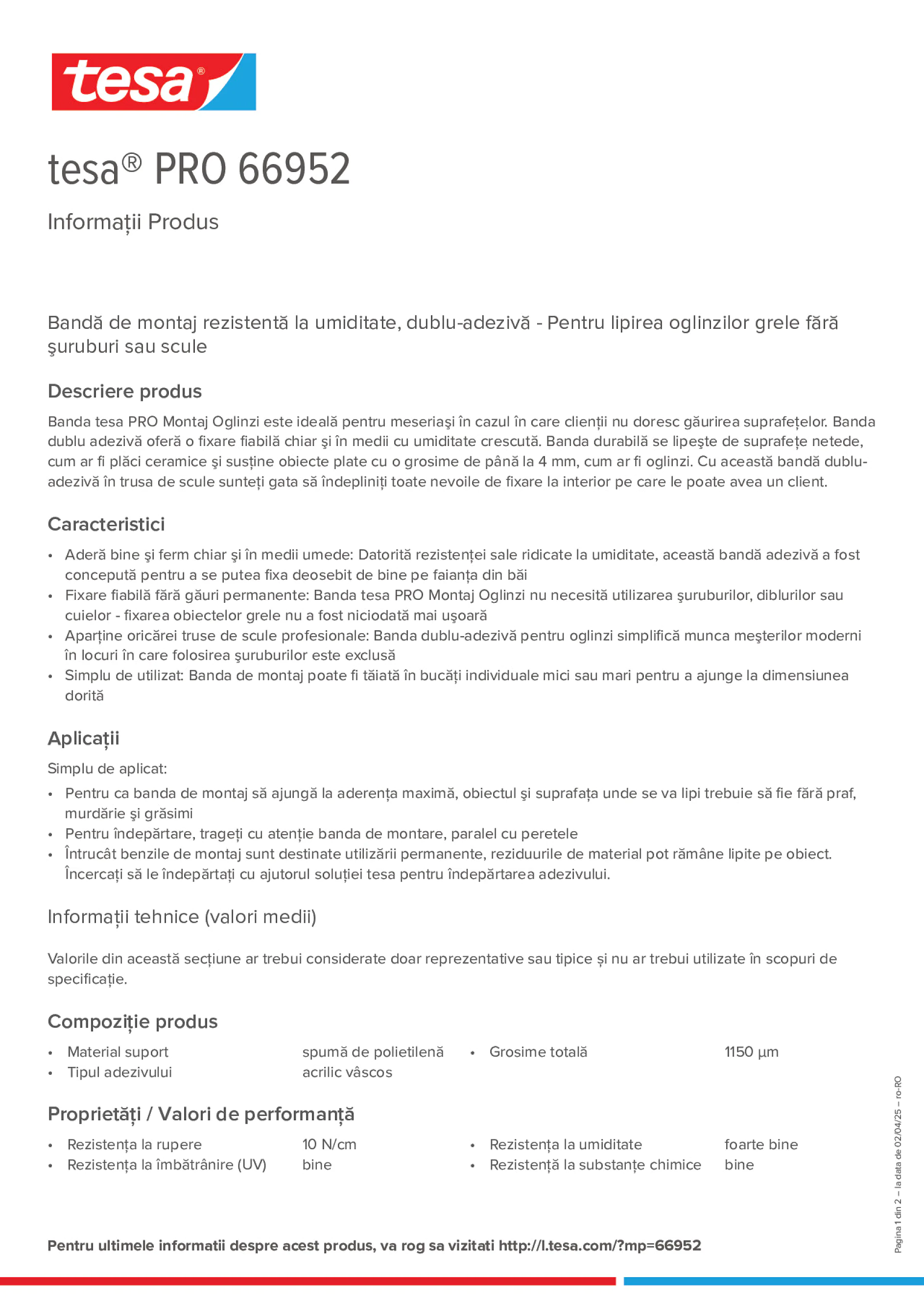 Product information_tesa® PRO 66952_ro-RO
