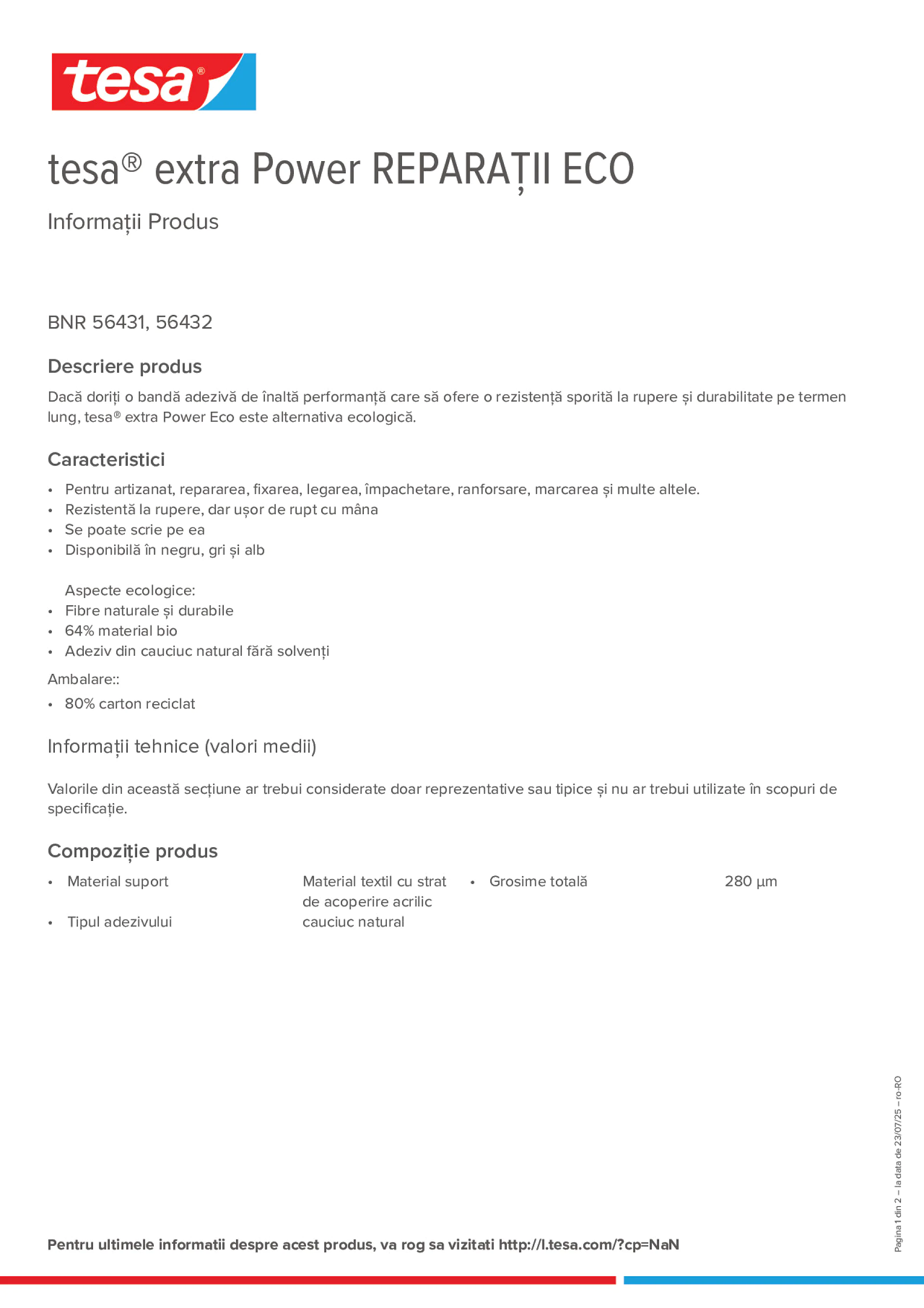 Product information_tesa® extra Power 56430_ro-RO