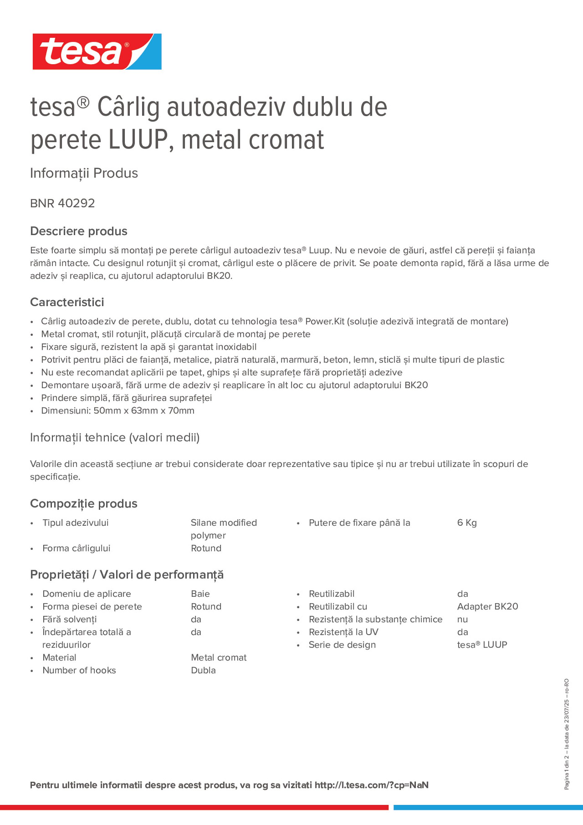 Product information_tesa® 40292_ro-RO