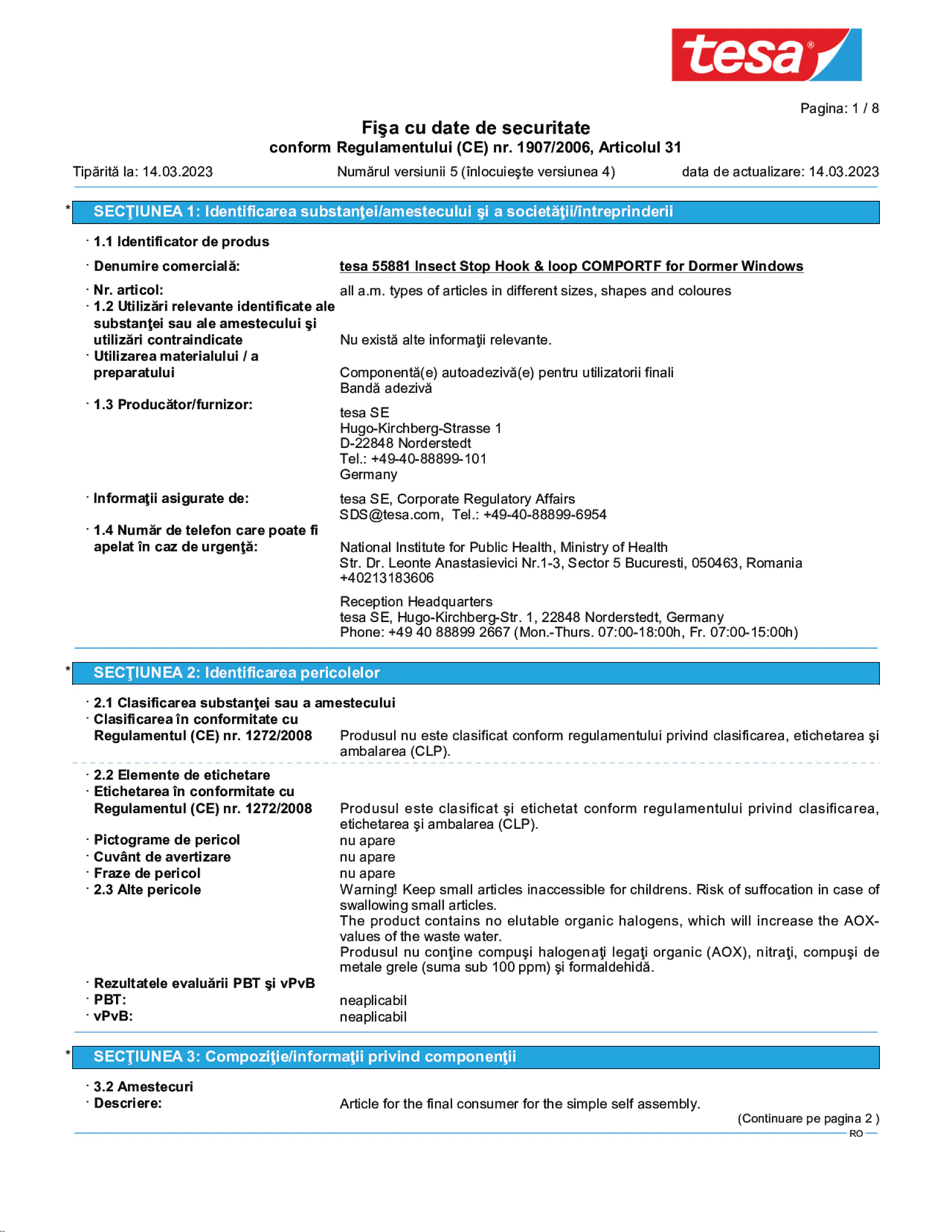 Safety data sheet_tesa® 55881_ro-RO_v5
