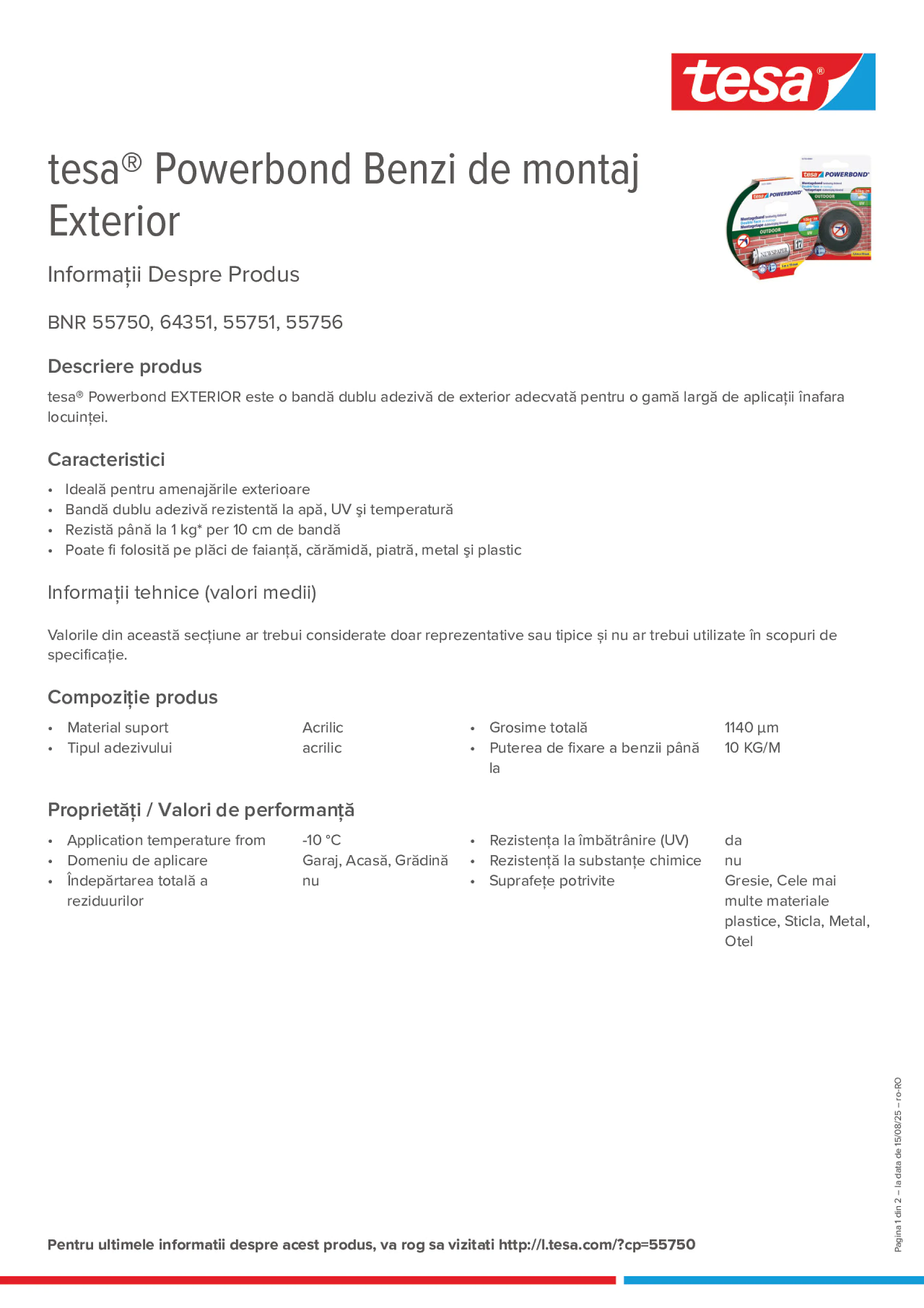 Product information_tesa® Powerbond 55751_ro-RO