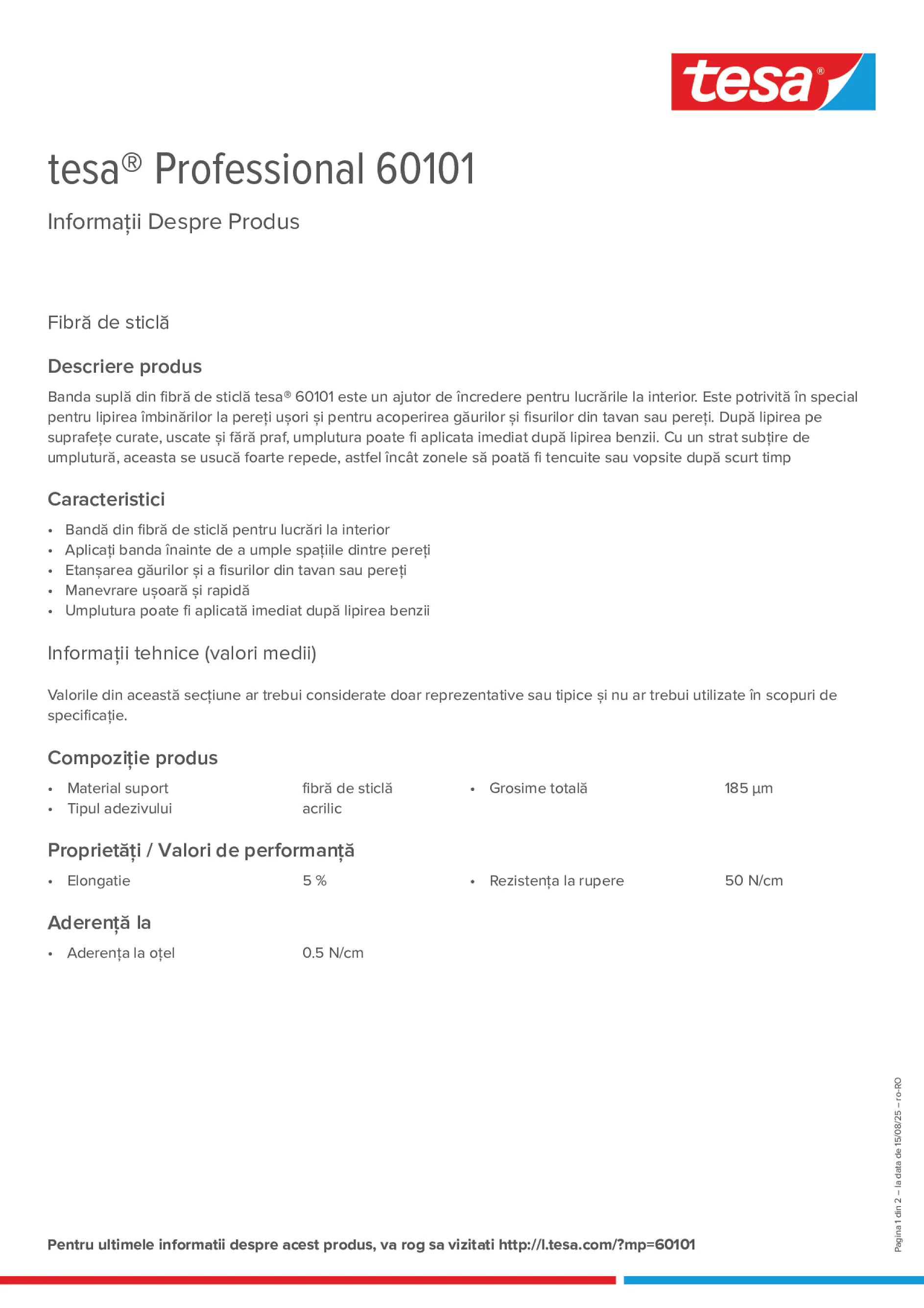 Product information_tesa® Professional 60101_ro-RO