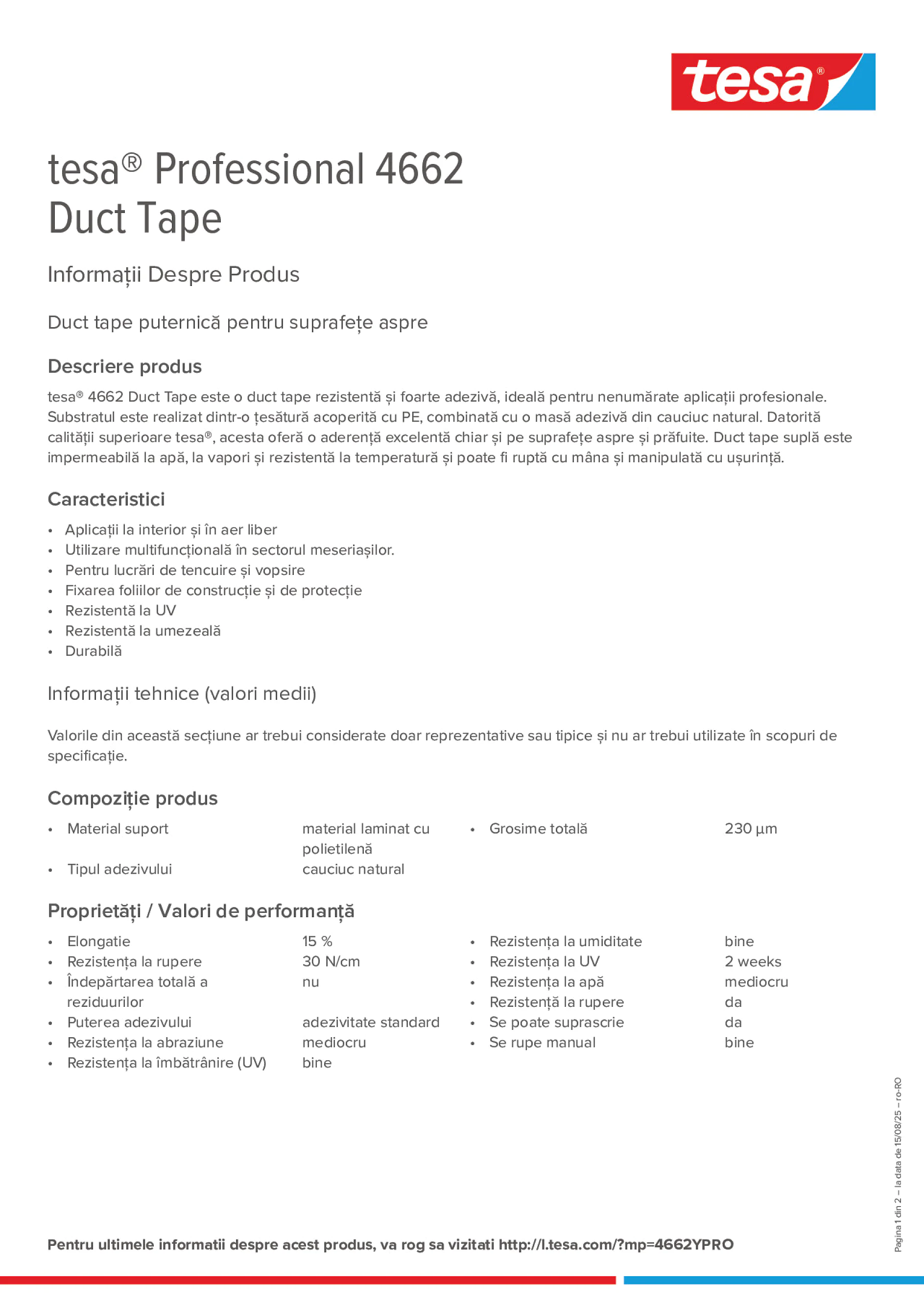 Product information_tesa® Professional 04662_ro-RO