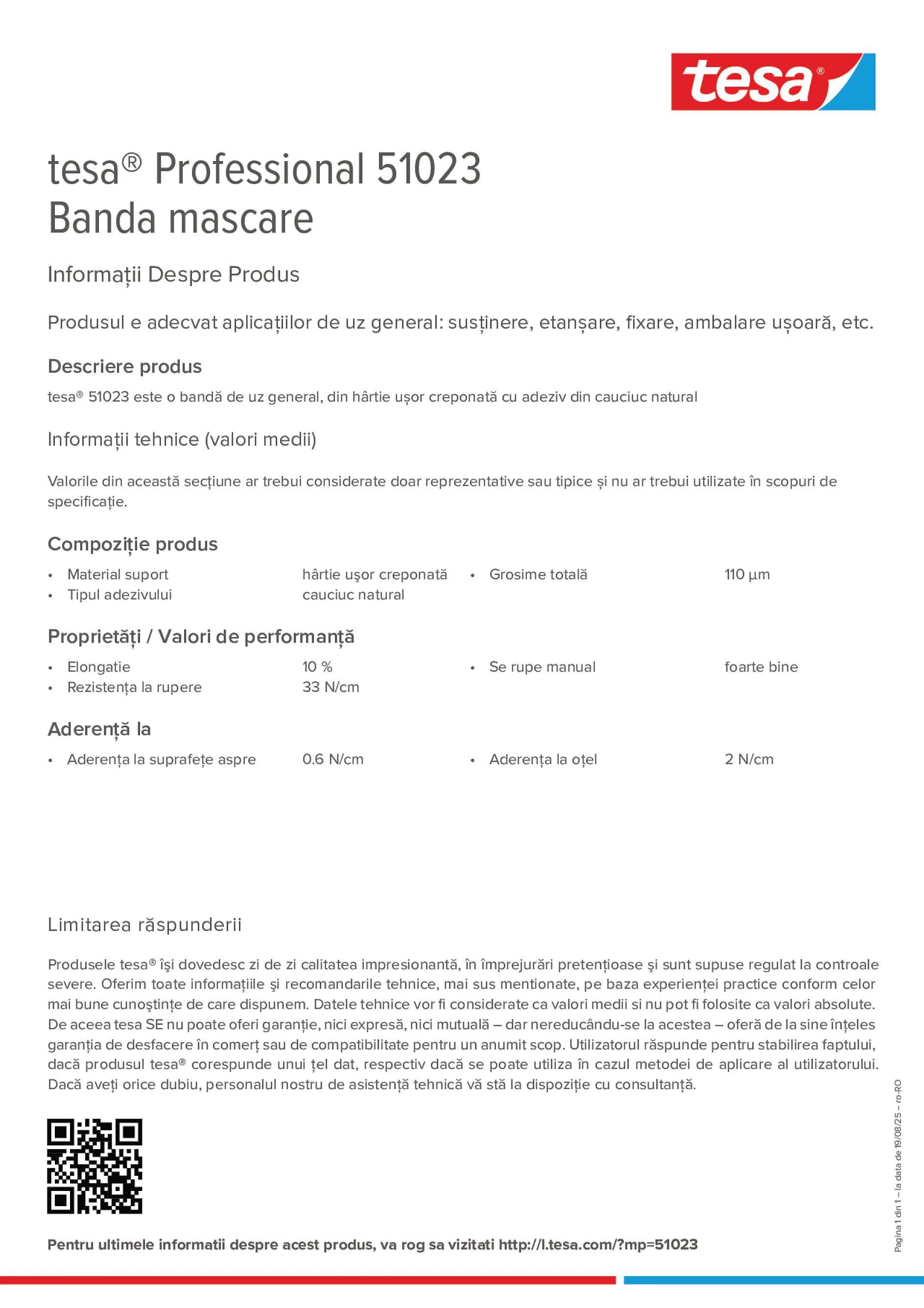 Product information_tesa® Professional 51023_ro-RO