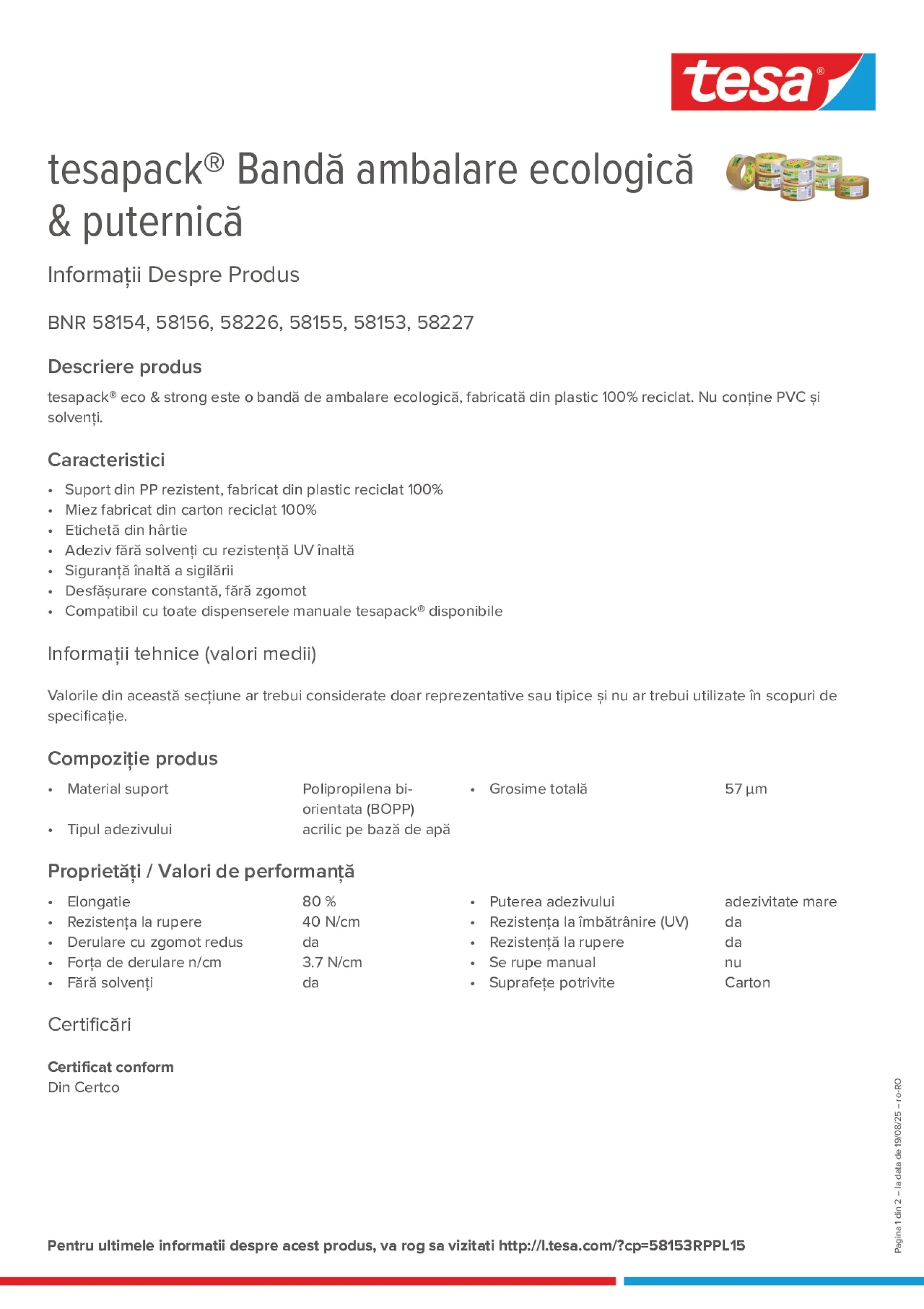 Product information_tesapack® 58154_ro-RO
