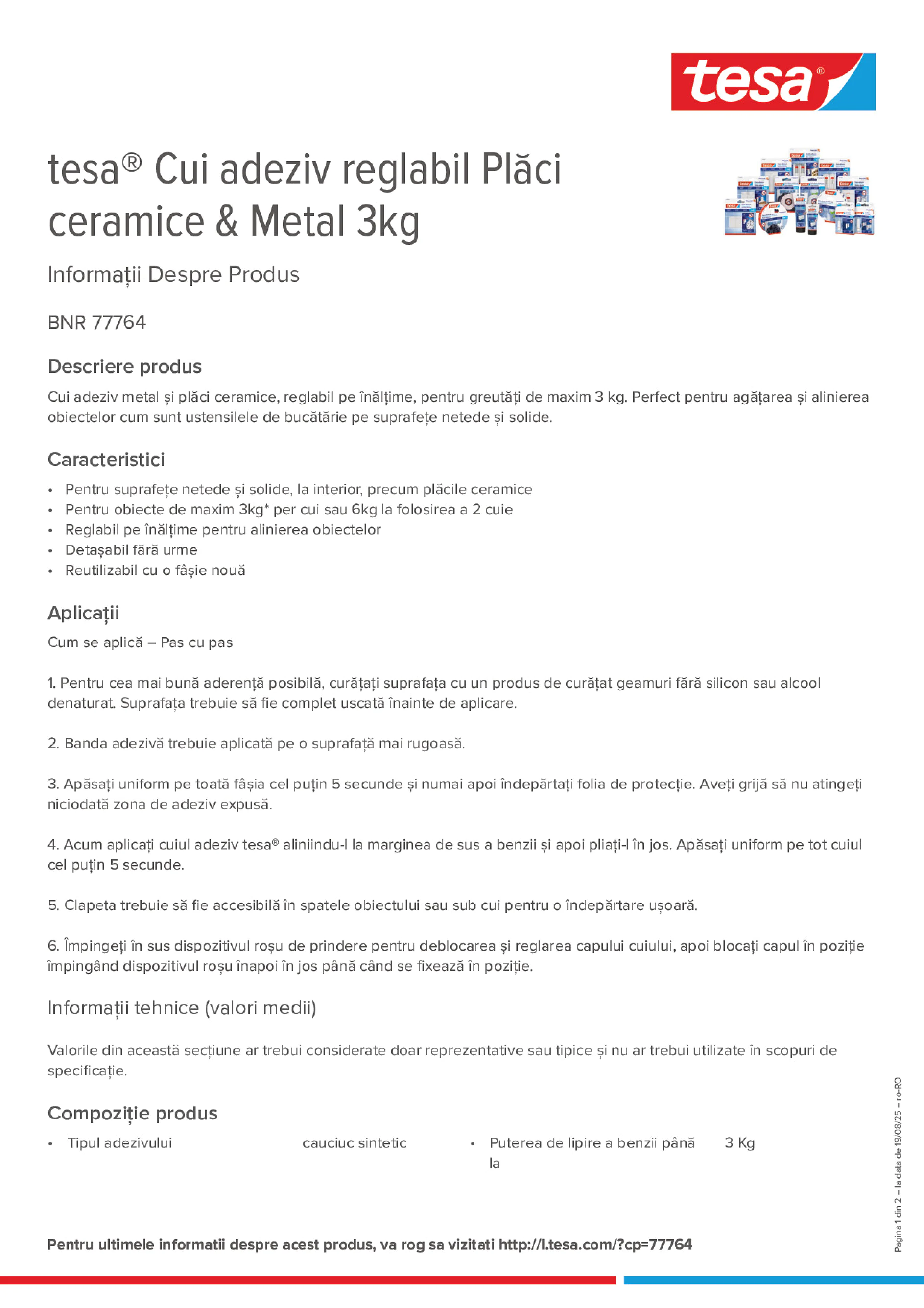 Product information_tesa® 77764_ro-RO