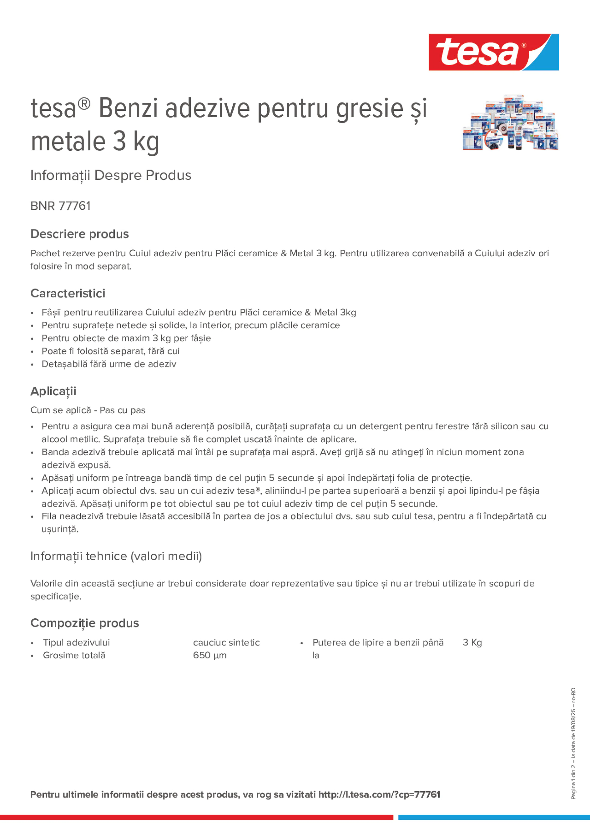 Product information_tesa® 77761_ro-RO