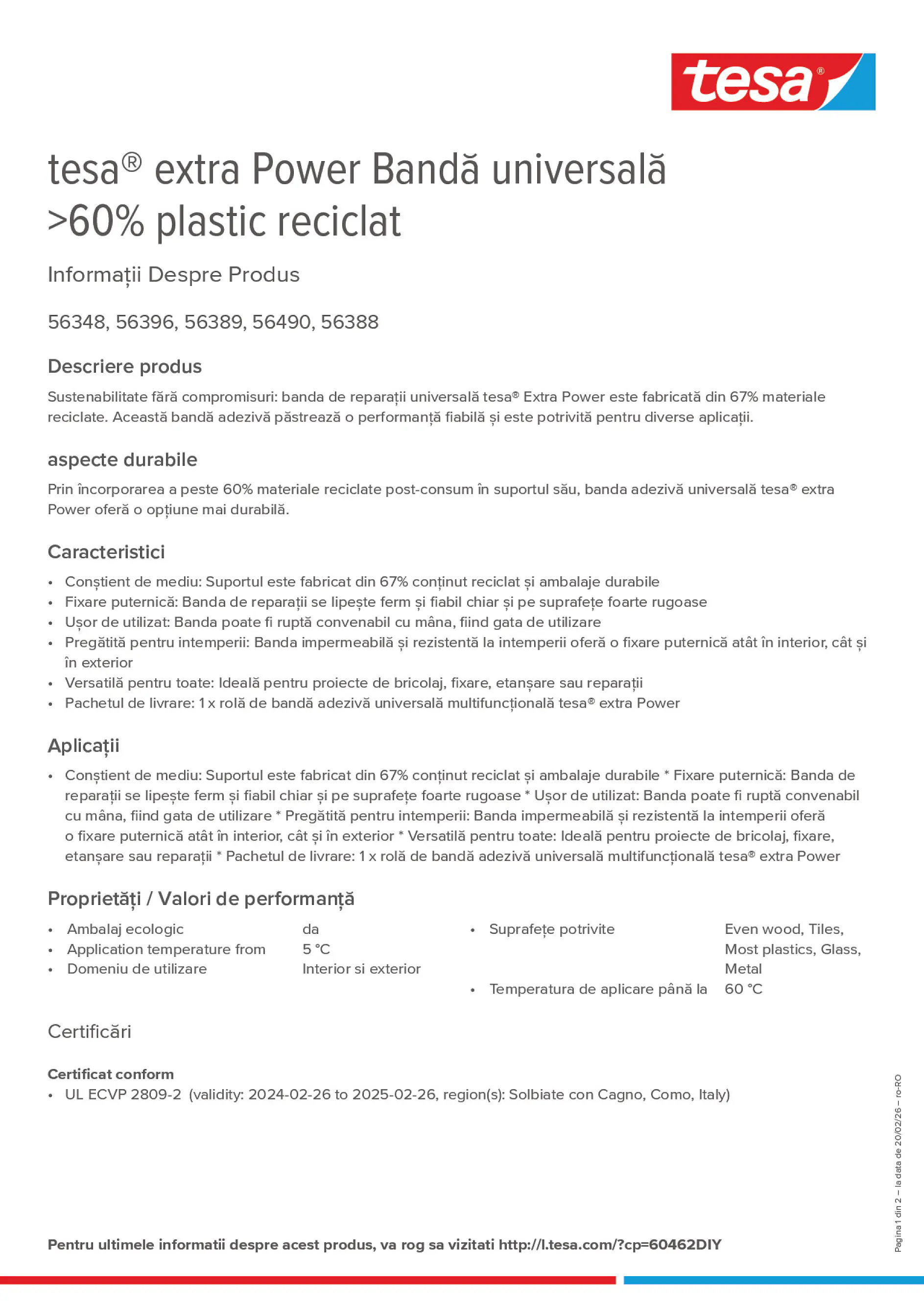 Product information_tesa® extra Power 60462DIY_ro-RO