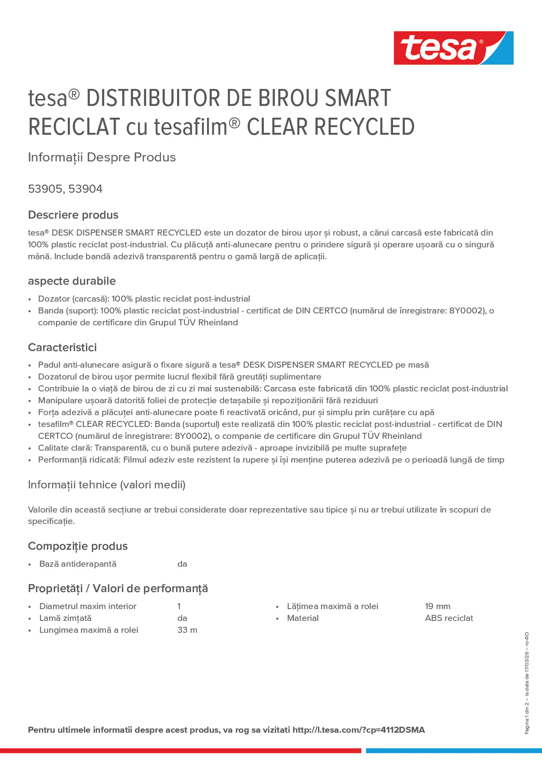 Product information_tesa® 4112DSMA_ro-RO