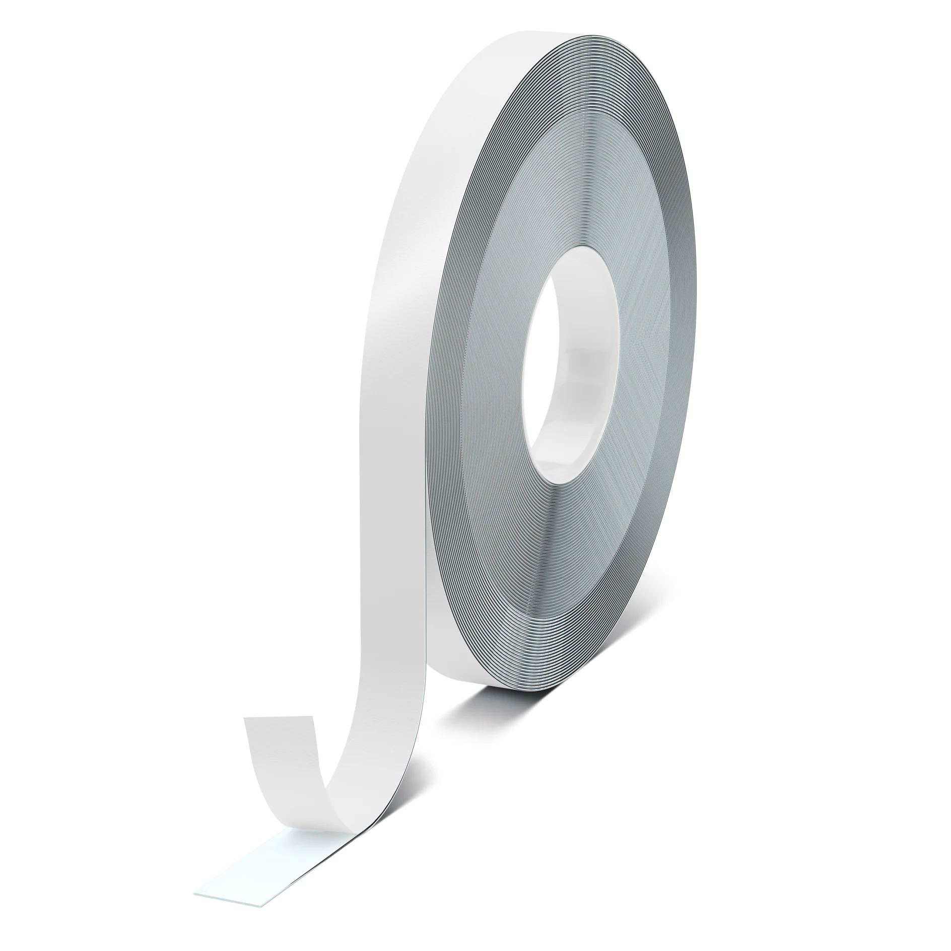 roll of tesa double-sided adhesive tape with a partially unrolled end on a white background (Acest text a fost generat de inteligența artificială)